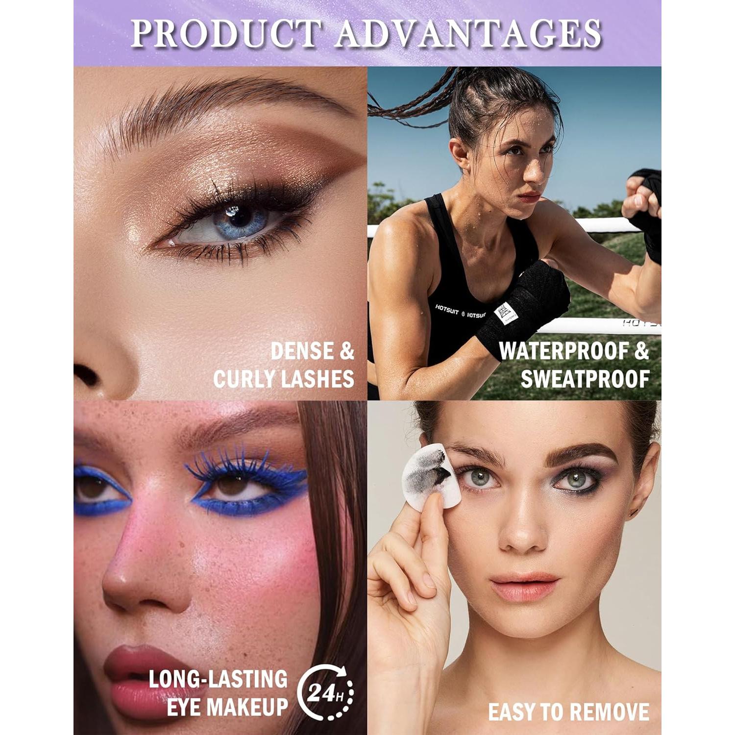 Set de Maquillaje Morado - Máscara y Delineador Impermeable