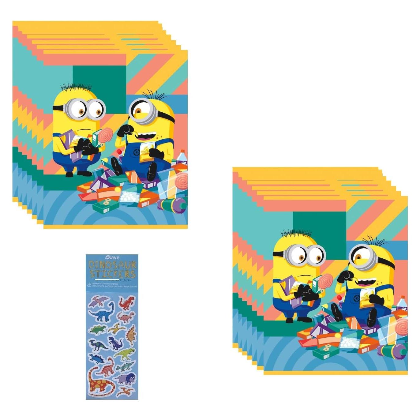 Suministros Fiesta Cumpleaños Despicable Me - 16 Bolsas + Calcomanías