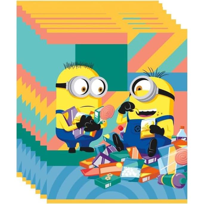 Suministros Fiesta Cumpleaños Despicable Me - 16 Bolsas + Calcomanías
