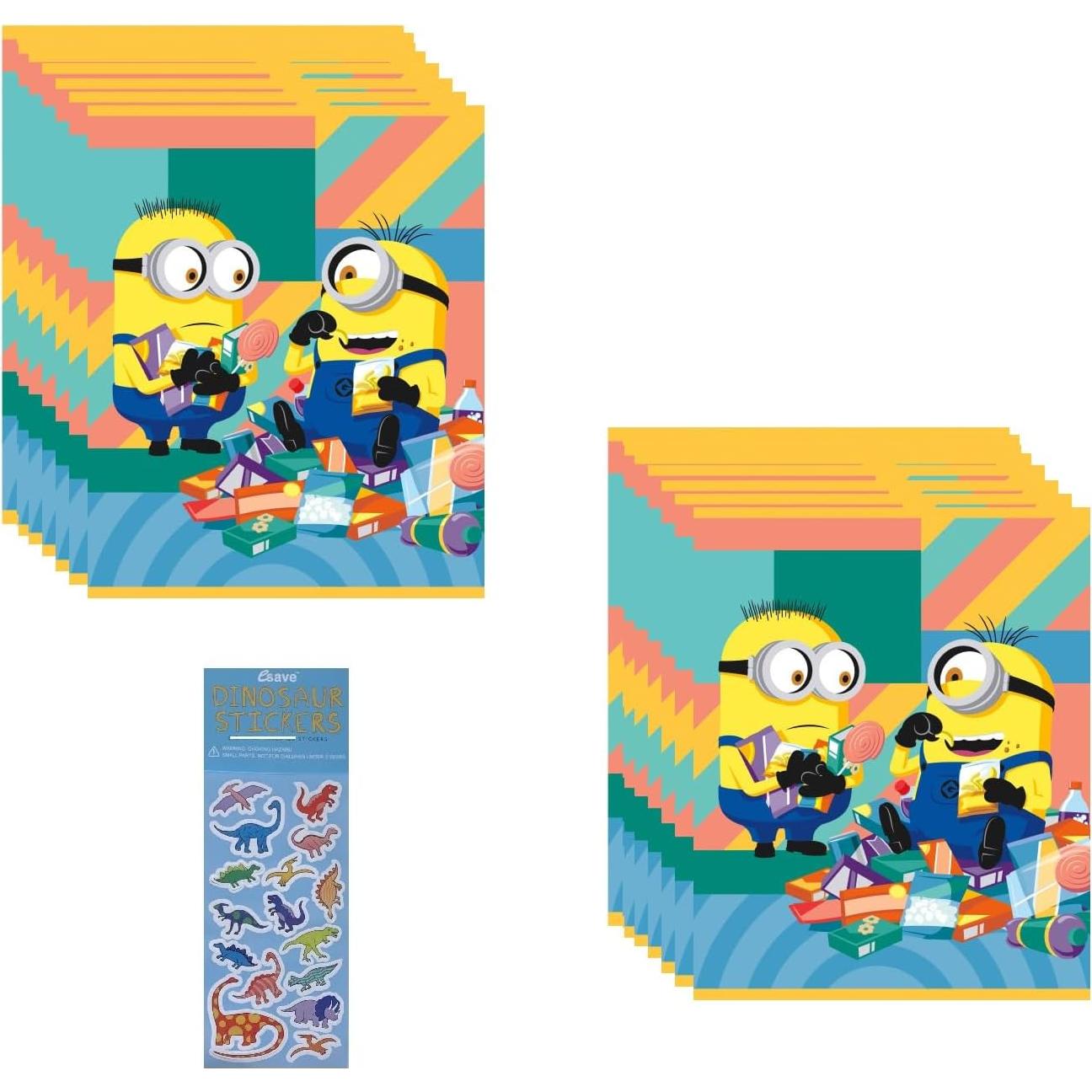 Suministros Fiesta Cumpleaños Despicable Me - 16 Bolsas + Calcomanías