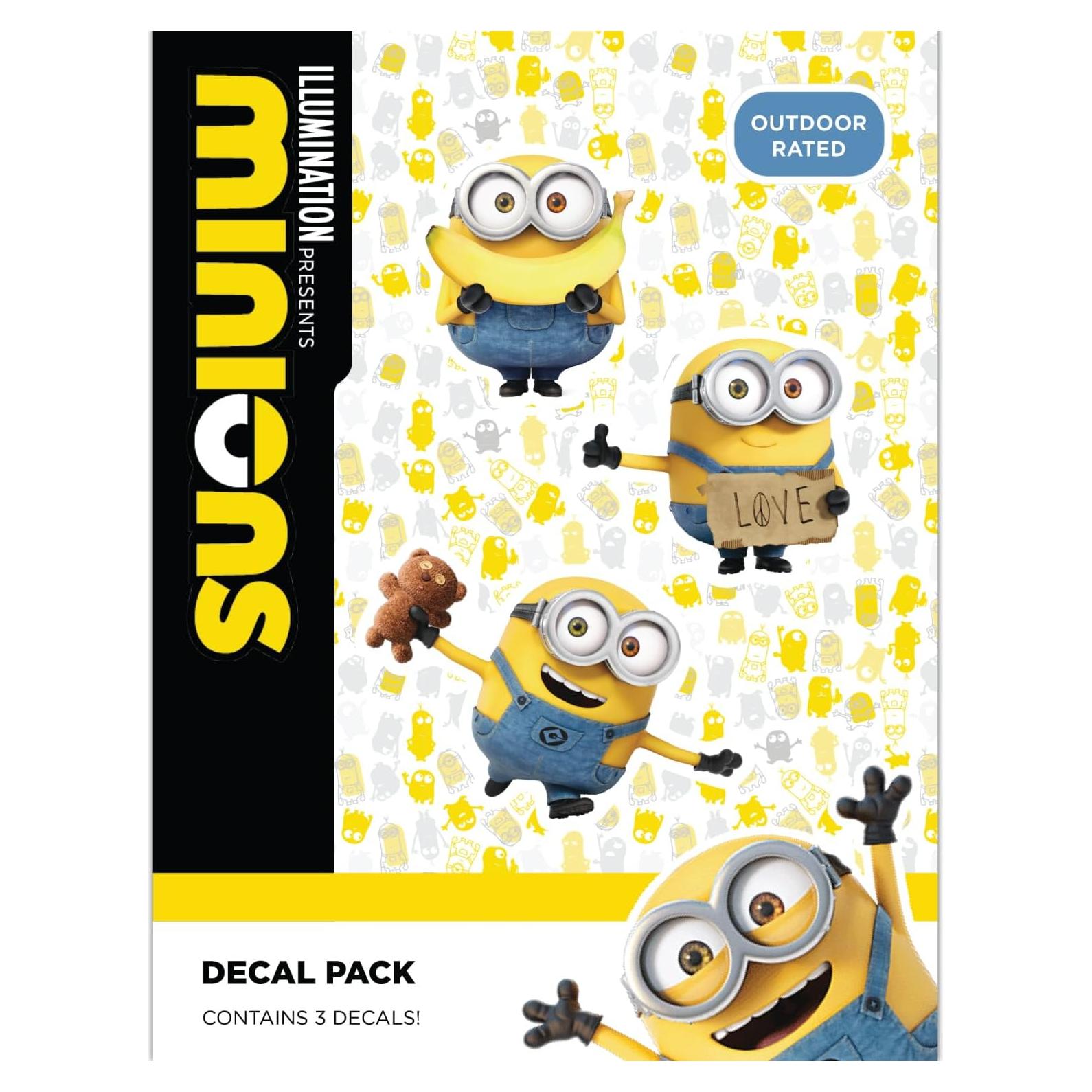 Set de 3 Calcomanías de Bob Minions - Vinilo Resistente al Agua
