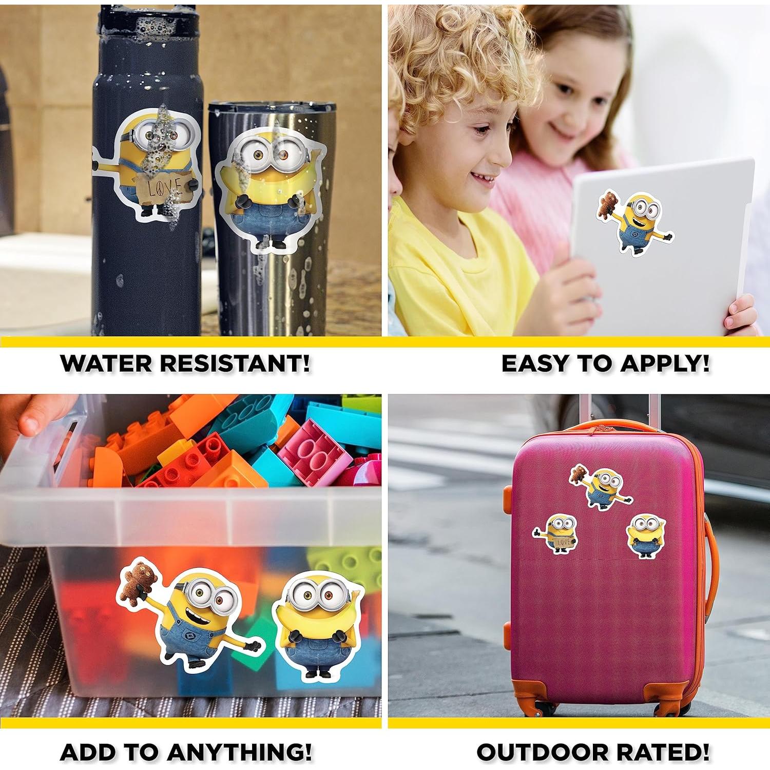 Set de 3 Calcomanías de Bob Minions - Vinilo Resistente al Agua