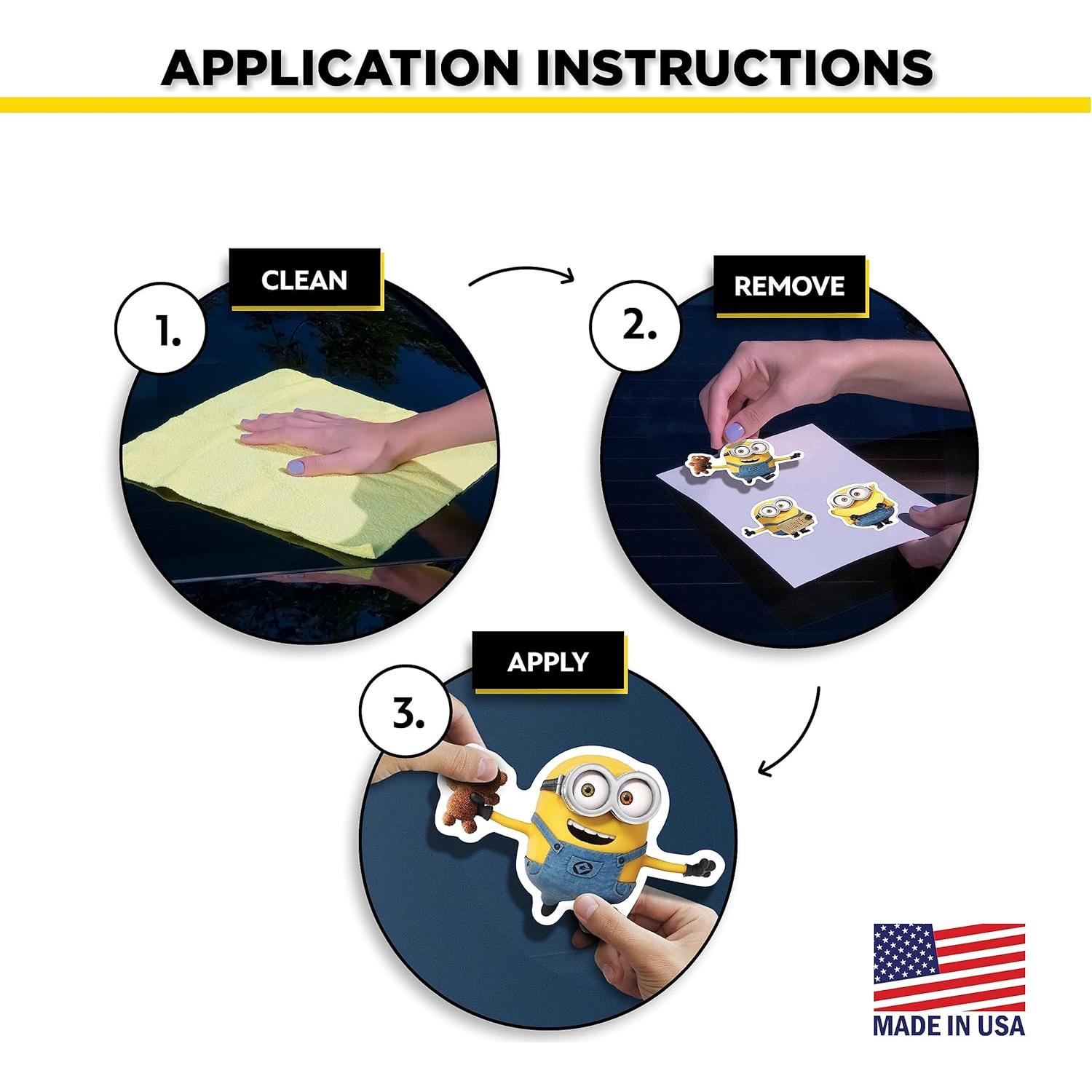 Set de 3 Calcomanías de Bob Minions - Vinilo Resistente al Agua