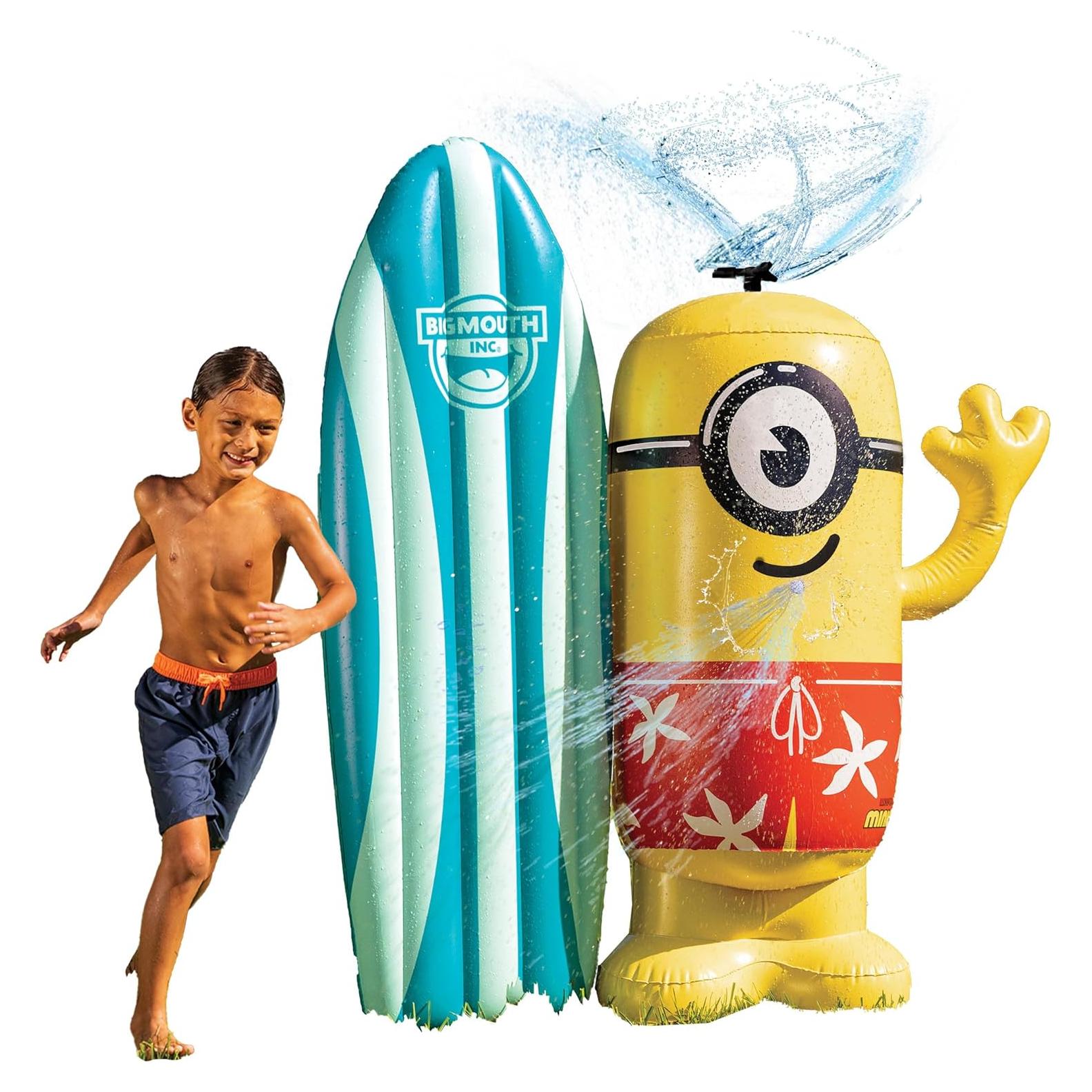 Rociador Inflable de Agua Minions BigMouth 135 cm para Patio