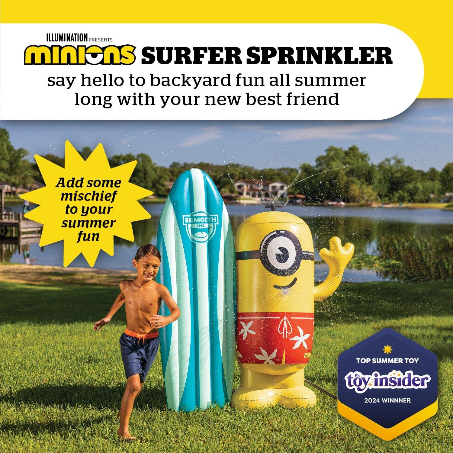 Rociador Inflable de Agua Minions BigMouth 135 cm para Patio