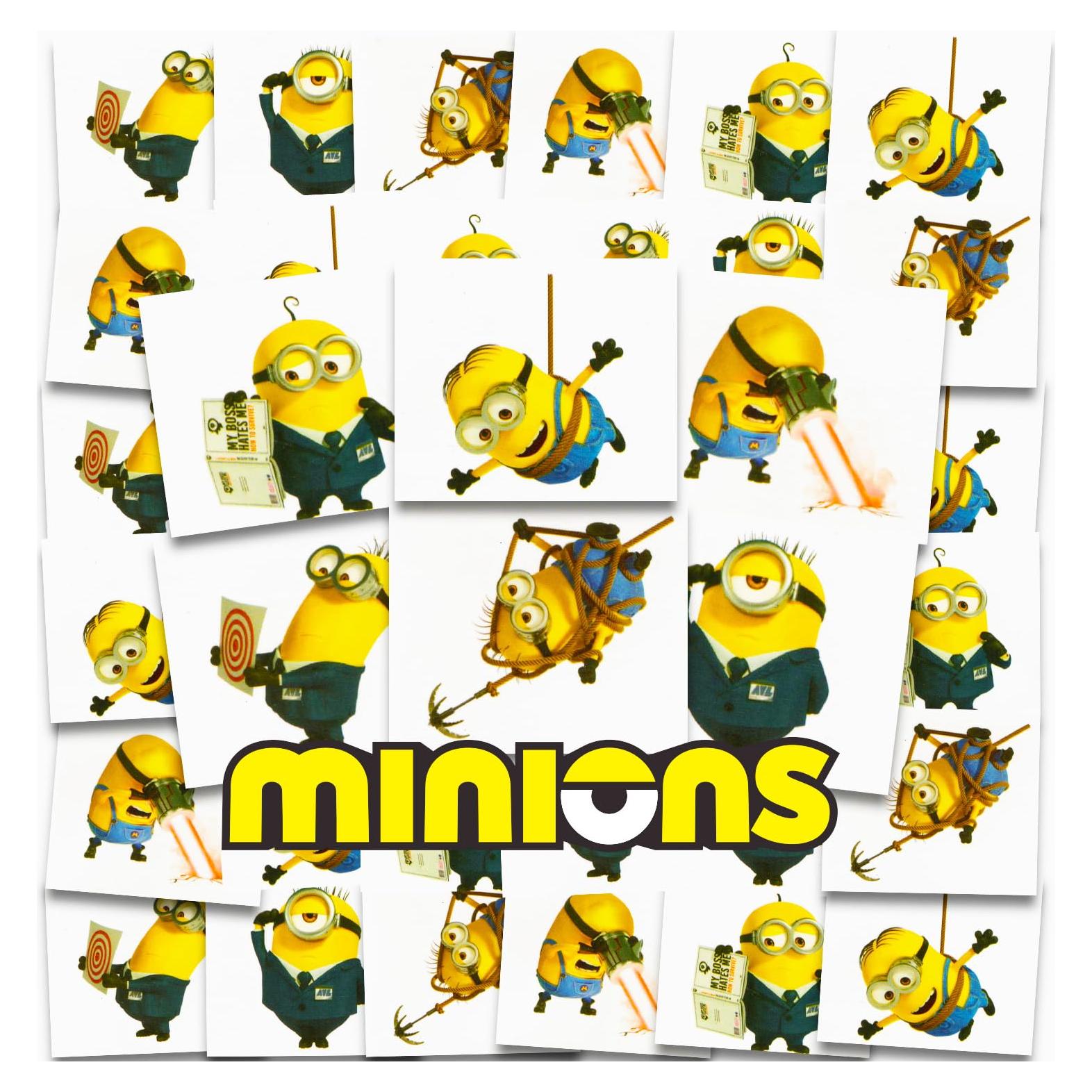 Paquete de 72 Tatuajes Temporales Minions Crenstone 5x5 cm