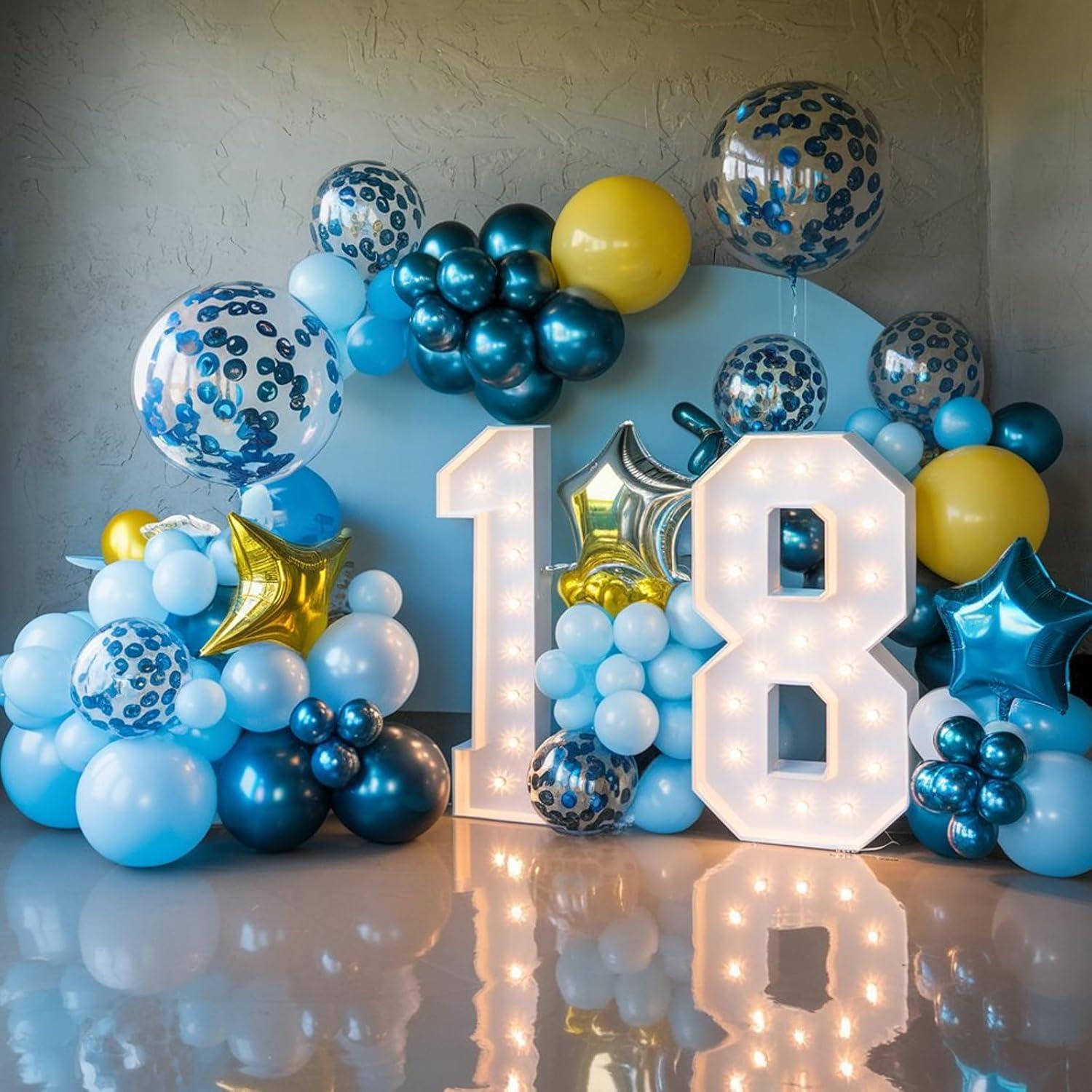 Globos de Fiesta FEYG 30 cm Azul y Amarillo con Confeti