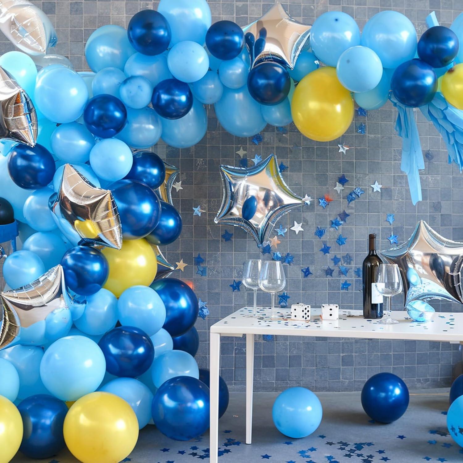 Globos de Fiesta FEYG 30 cm Azul y Amarillo con Confeti