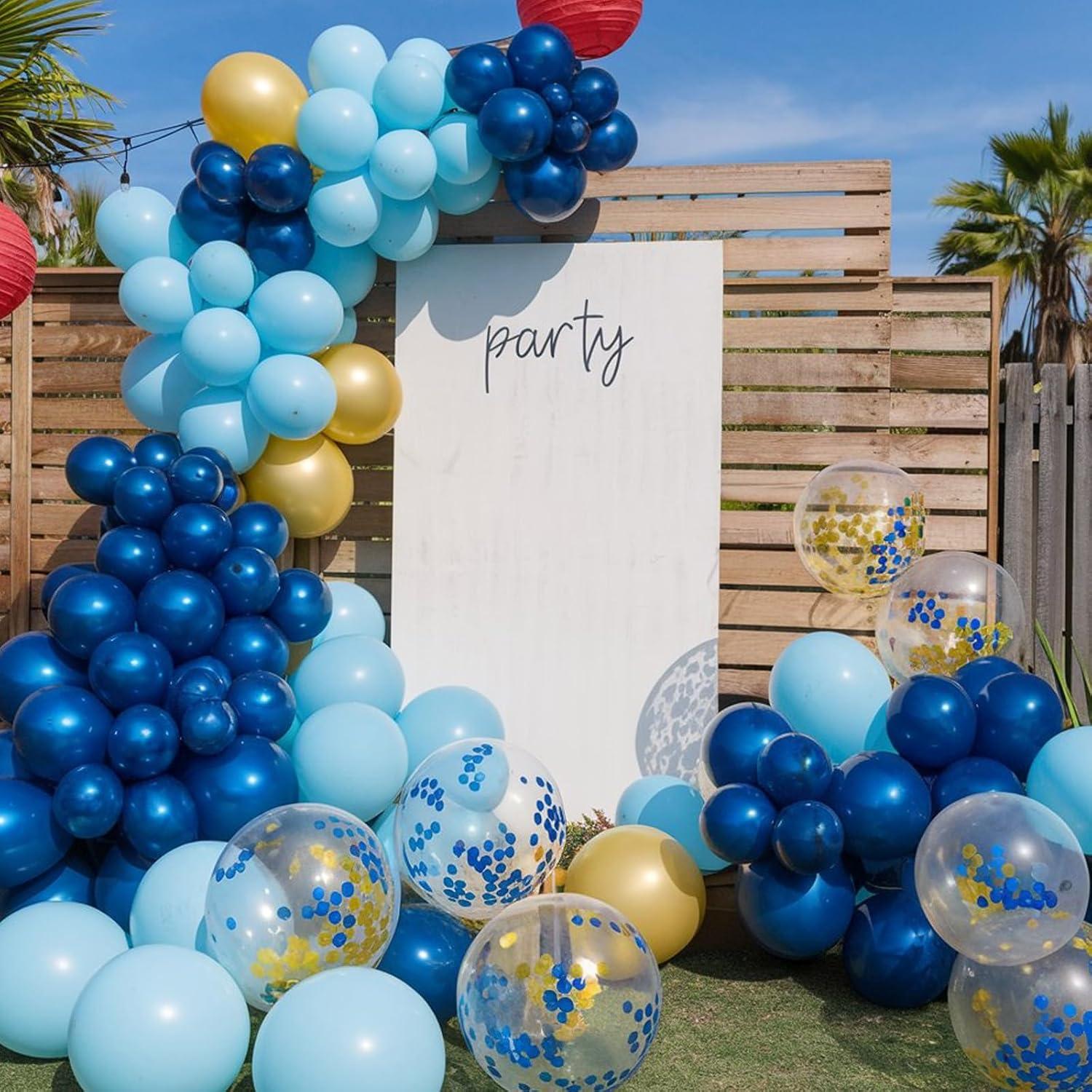 Globos de Fiesta FEYG 30 cm Azul y Amarillo con Confeti