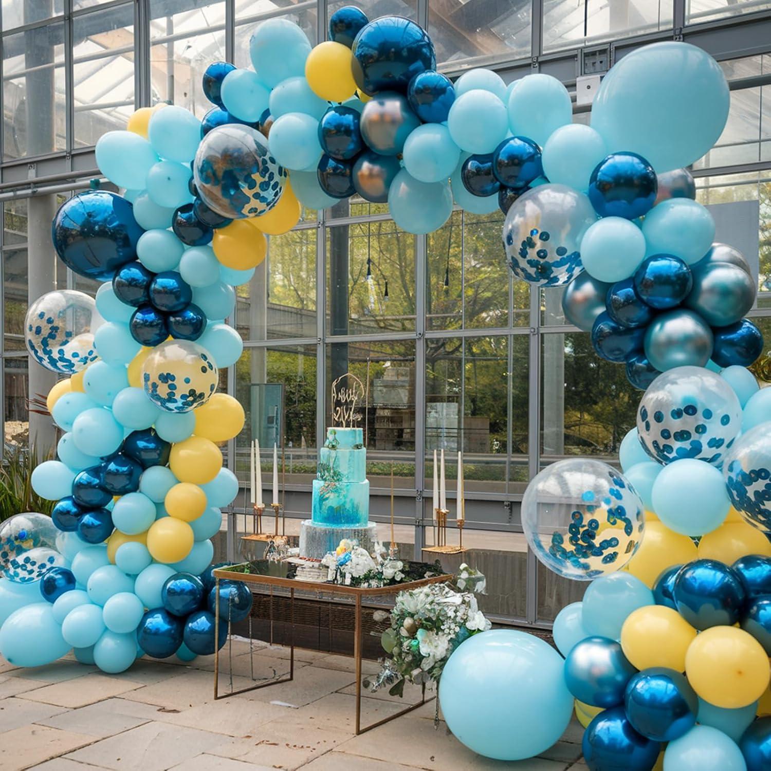 Globos de Fiesta FEYG 30 cm Azul y Amarillo con Confeti