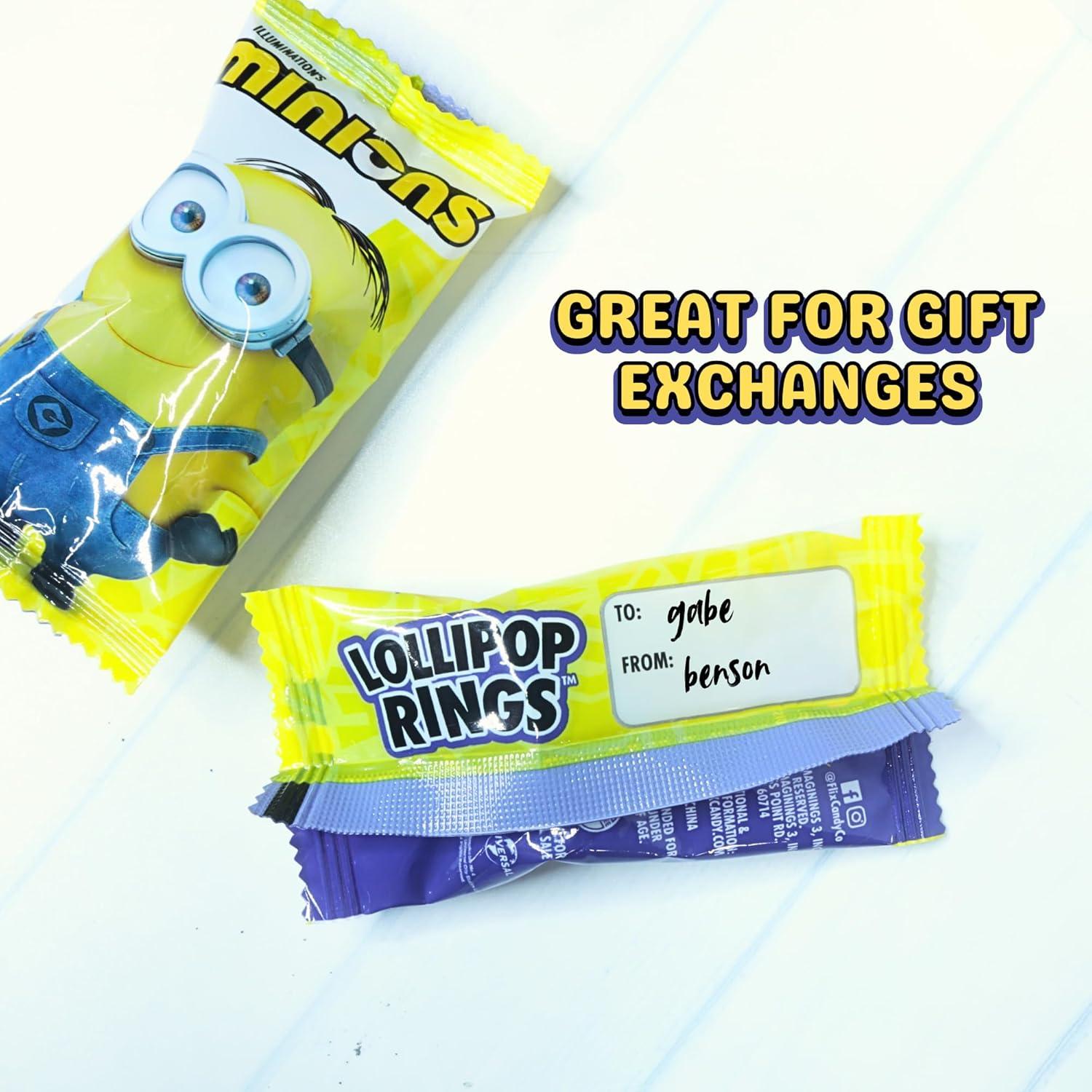 Anillos Lollipop Minions - 18 Caramelos Individuales Sabores Fruta