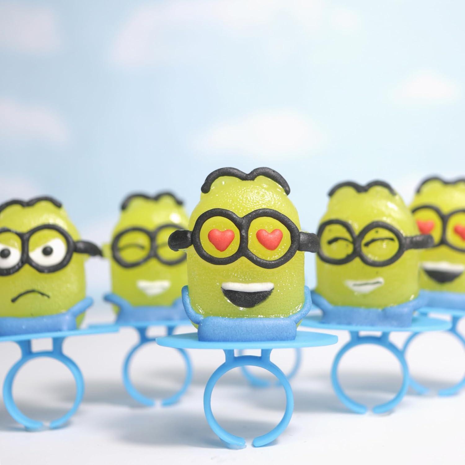 Anillos Lollipop Minions - 18 Caramelos Individuales Sabores Fruta