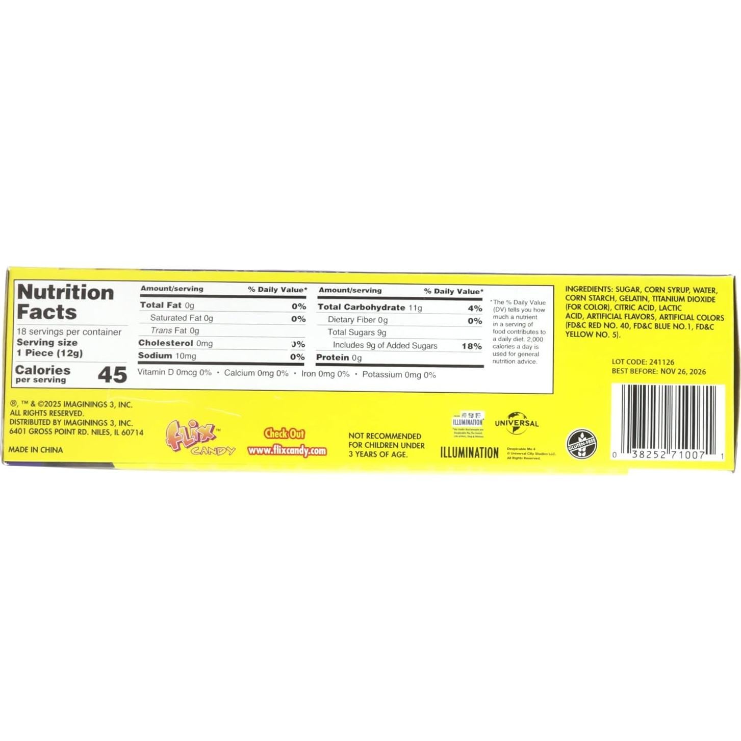 Anillos Lollipop Minions - 18 Caramelos Individuales Sabores Fruta