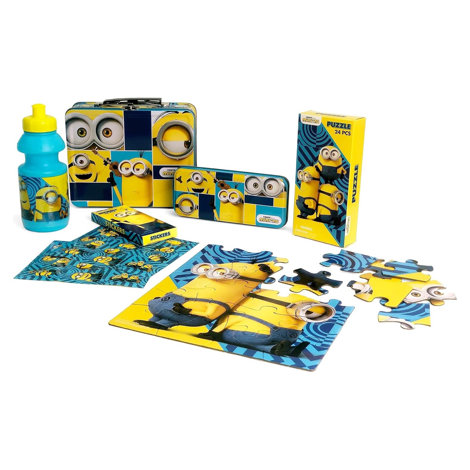 Conjunto de Regalo Minions Megatoys - Caja, Botella, Rompecabezas