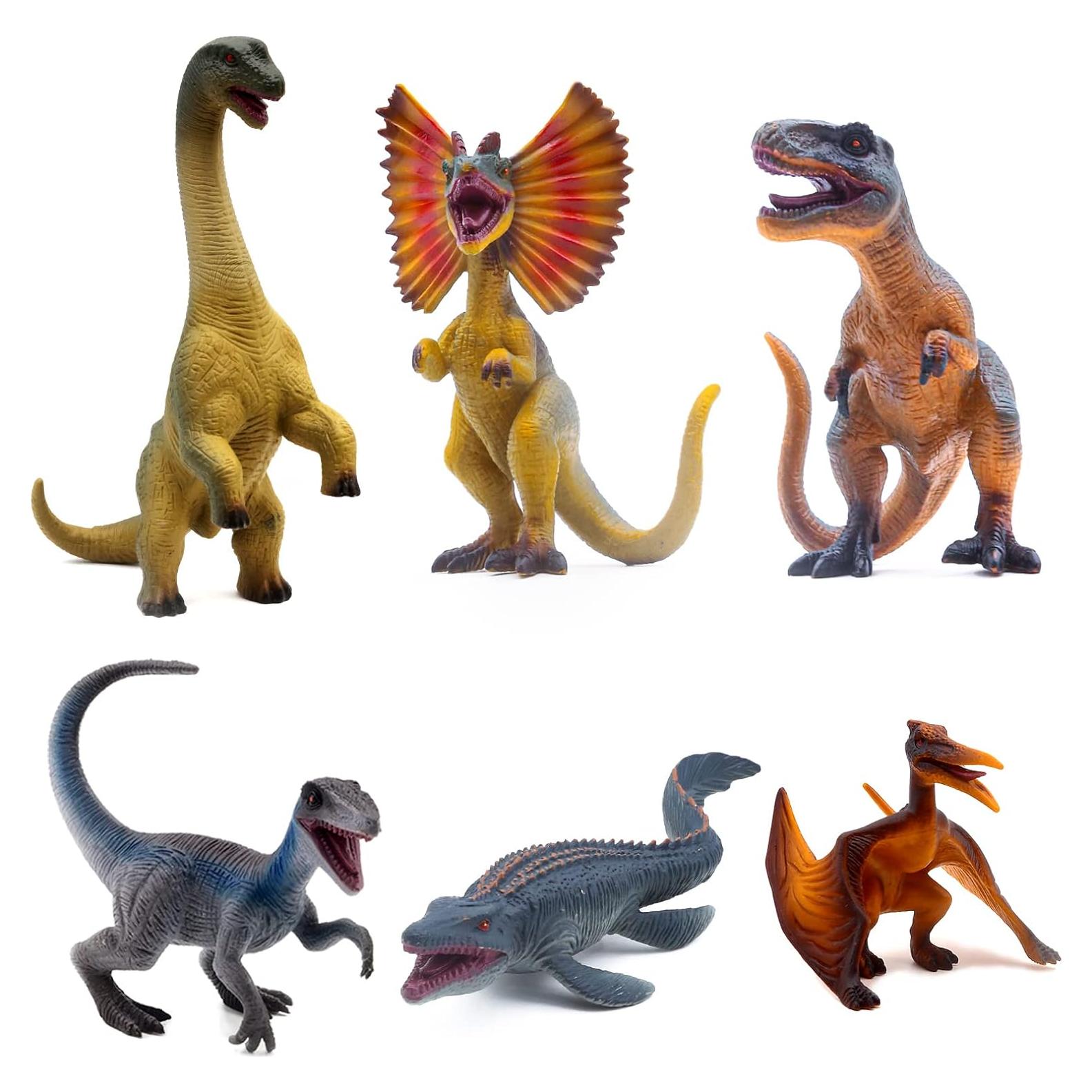 Set de Juguetes de Dinosaurios SIENON 6 Figuras Realistas 16 cm