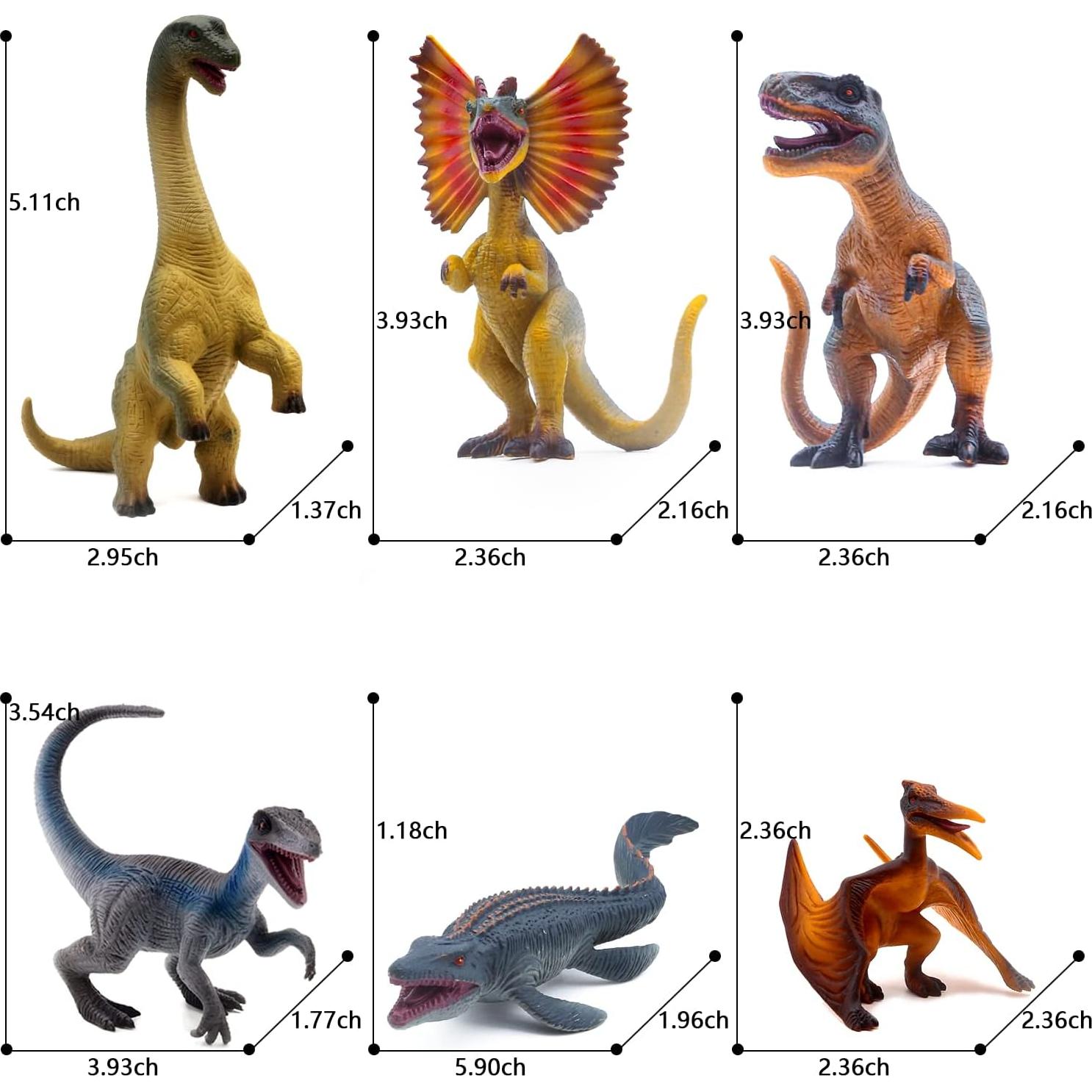 Set de Juguetes de Dinosaurios SIENON 6 Figuras Realistas 16 cm