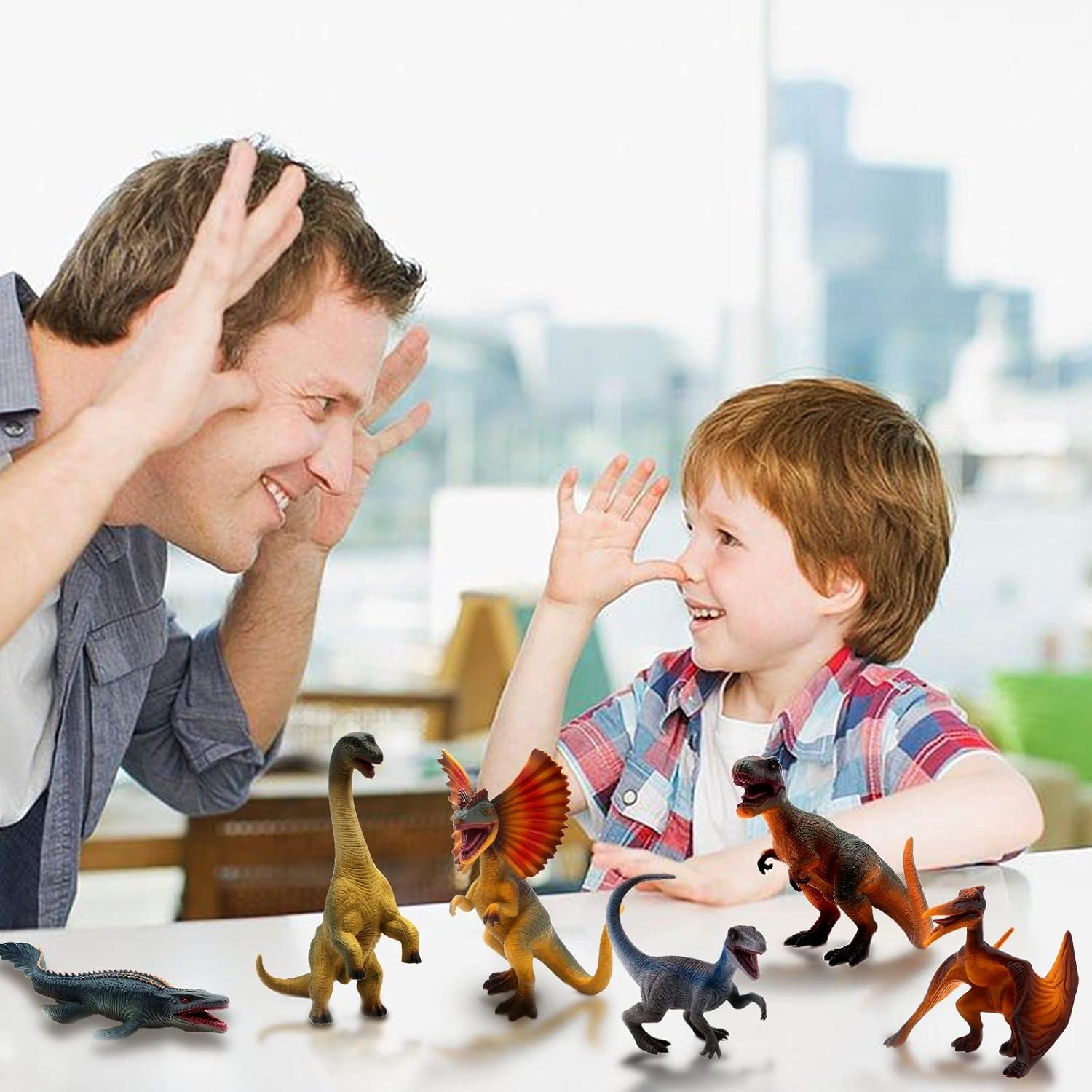 Set de Juguetes de Dinosaurios SIENON 6 Figuras Realistas 16 cm