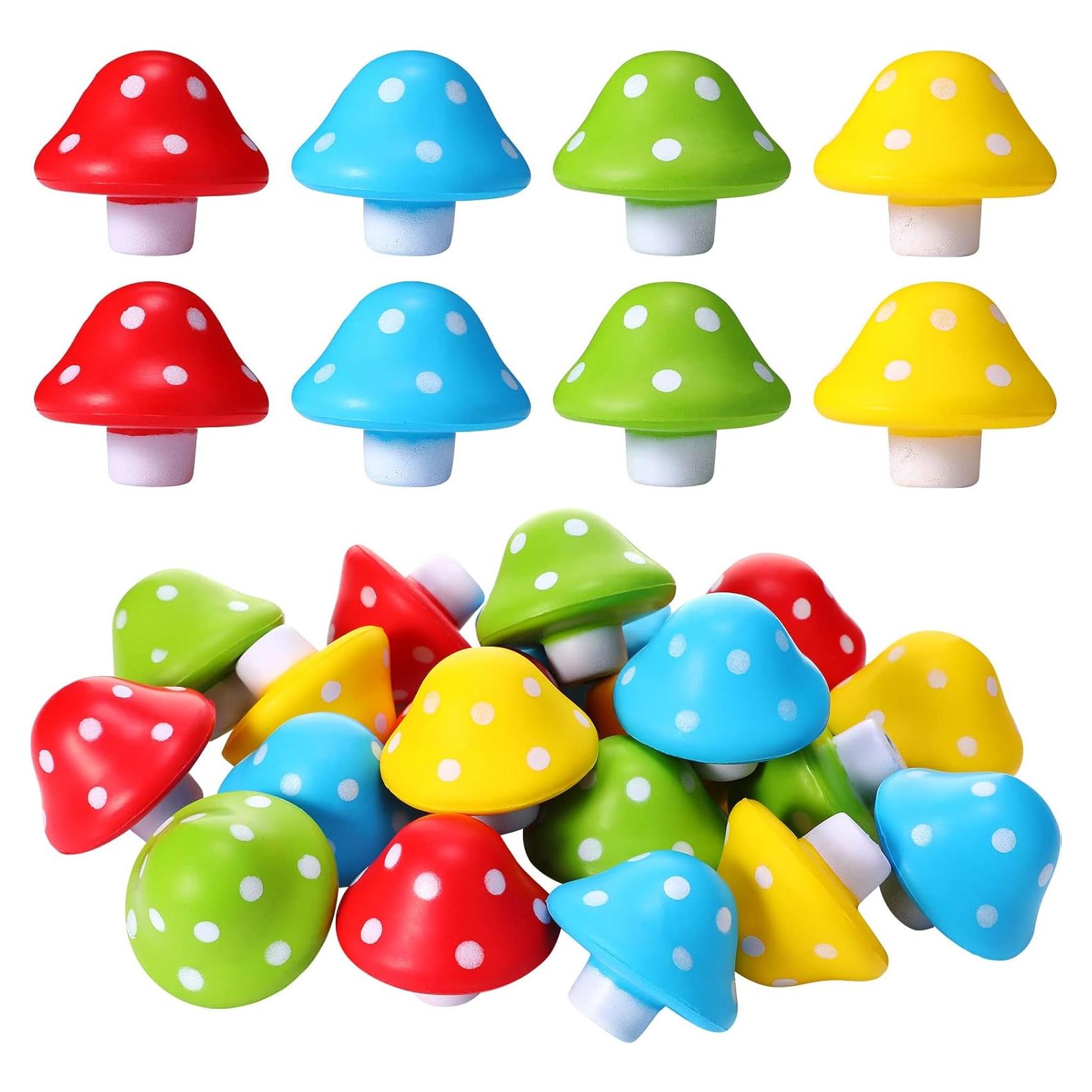 Pelotas Antiestrés Jerify Hongo 20 Pcs 4 cm Colores Brillantes