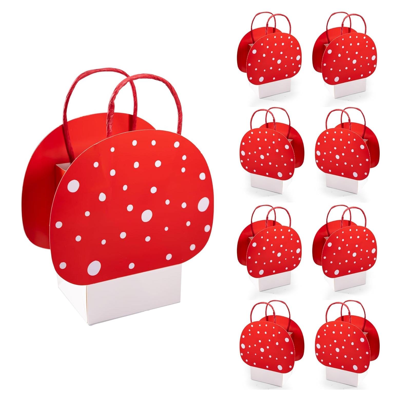 Bolsas de Regalo de Champiñón Cheerland - 8 Pcs para Cumpleaños
