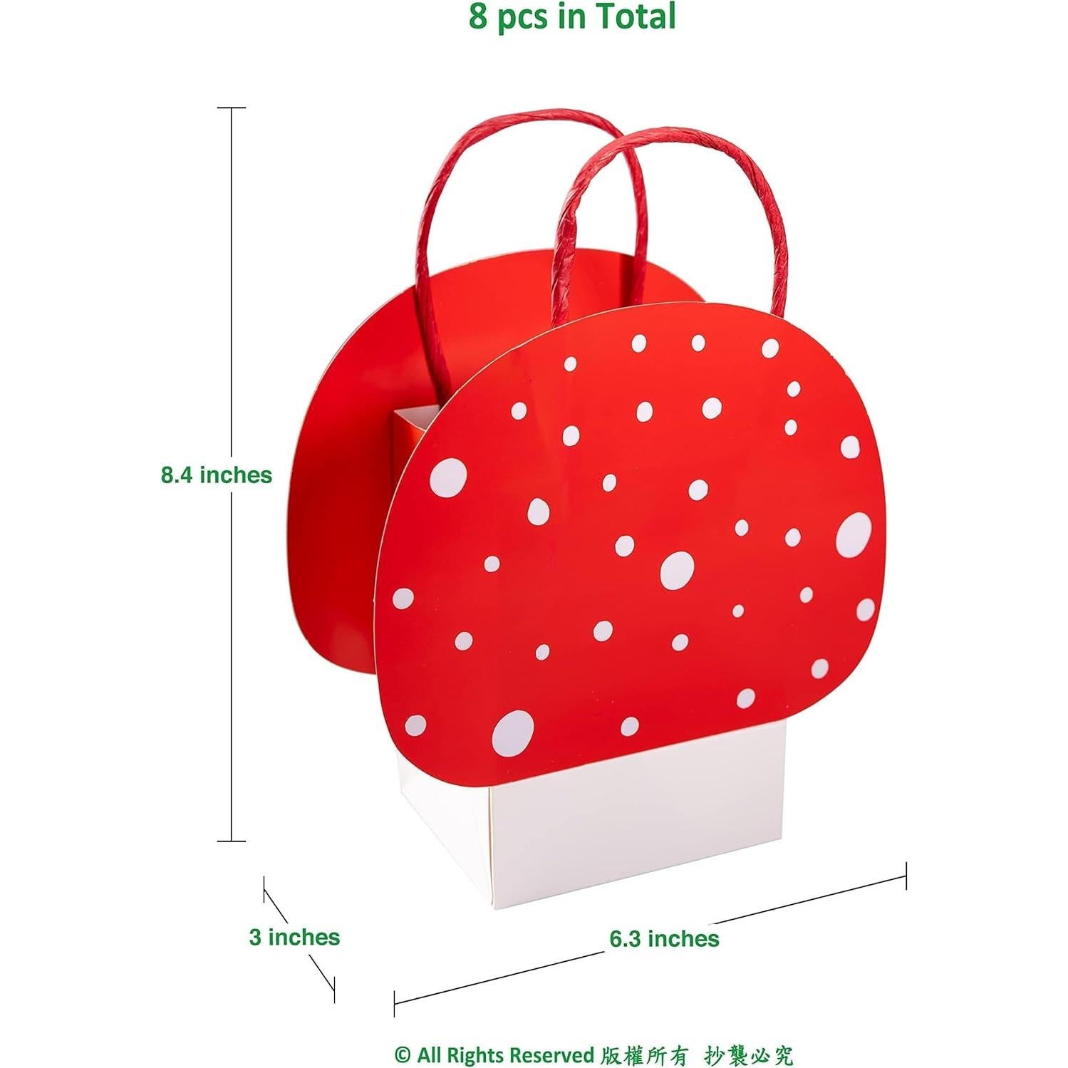 Bolsas de Regalo de Champiñón Cheerland - 8 Pcs para Cumpleaños