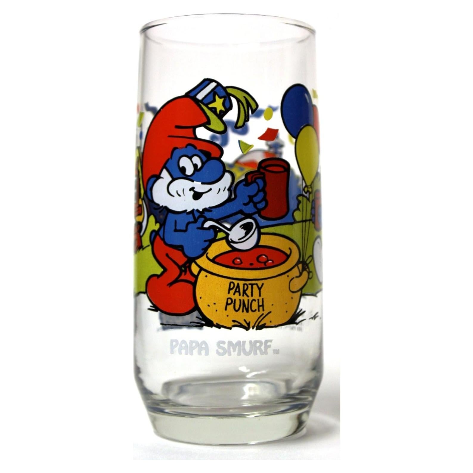 Vaso Vintage Papa Pitufo 1983 Azul Reutilizable