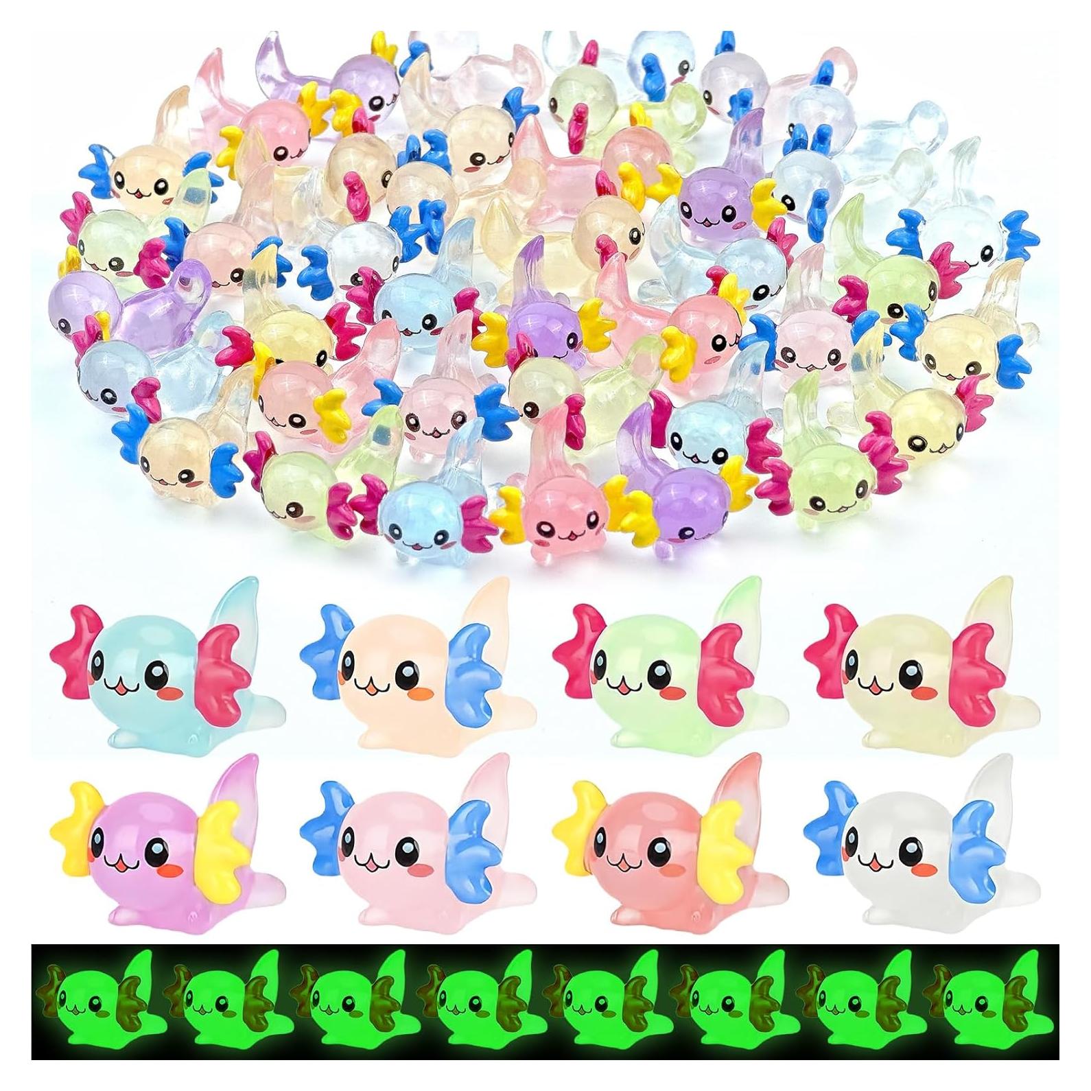 40 Figuras de Axolotls Luminosa de Resina para Decoración
