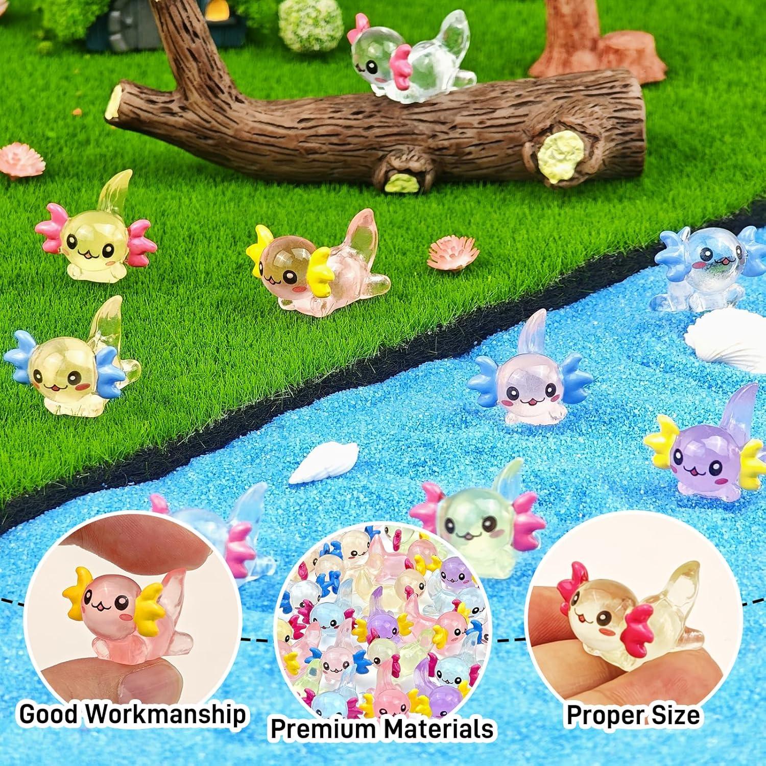 40 Figuras de Axolotls Luminosa de Resina para Decoración