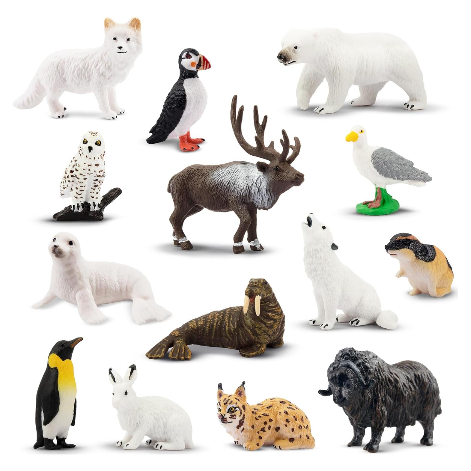 Toymany 14PCS Figuras Mini Animales Árticos Juguetes Educativos