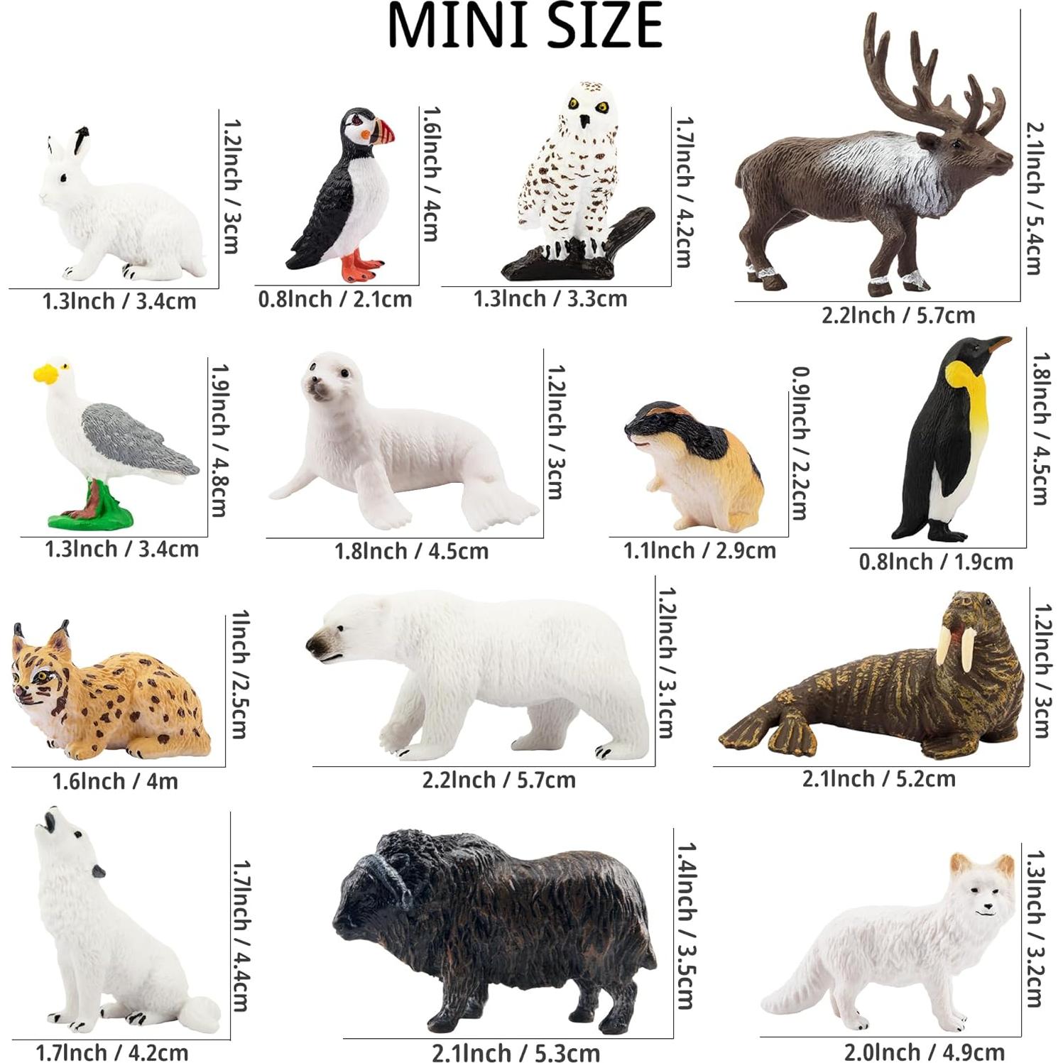 Toymany 14PCS Figuras Mini Animales Árticos Juguetes Educativos