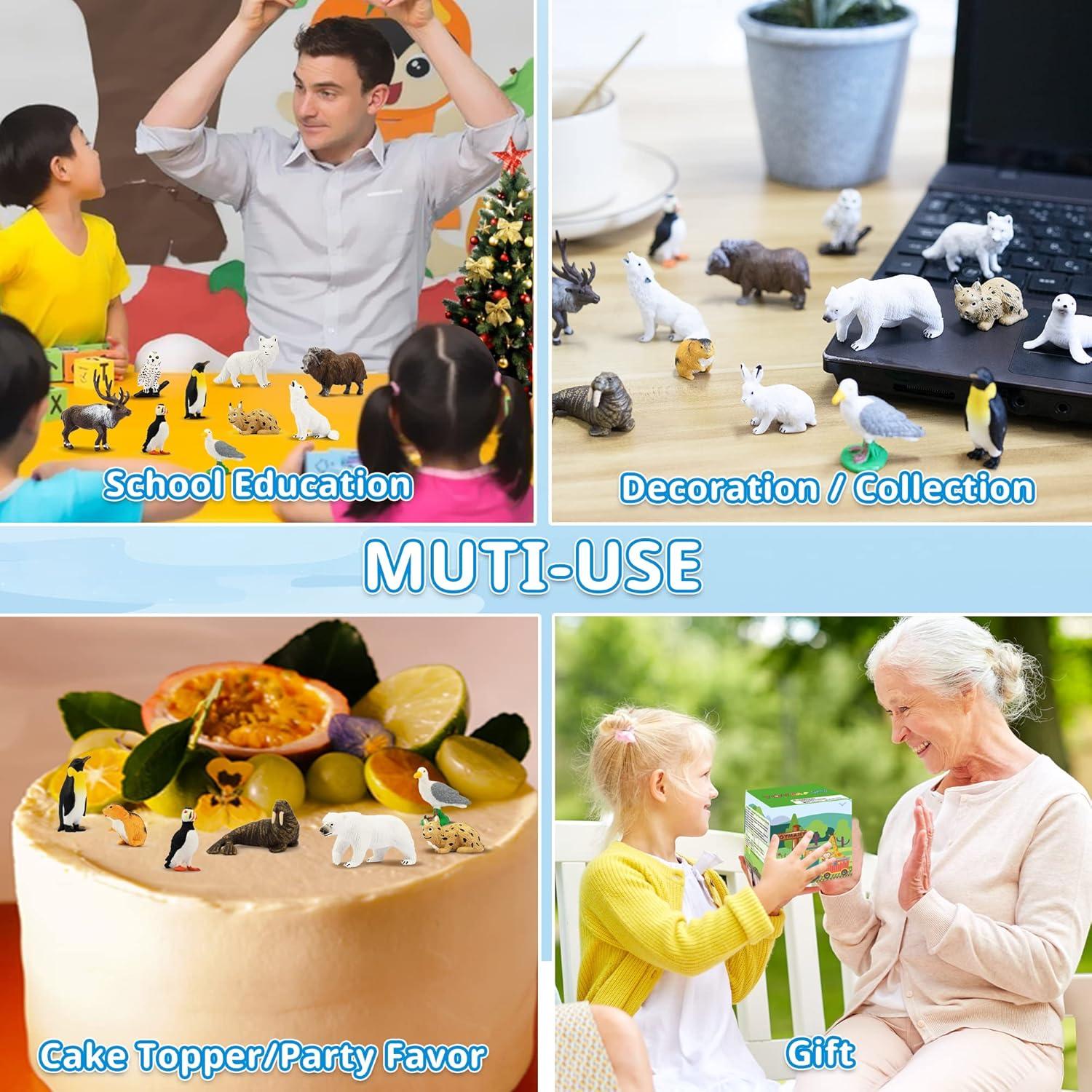 Toymany 14PCS Figuras Mini Animales Árticos Juguetes Educativos