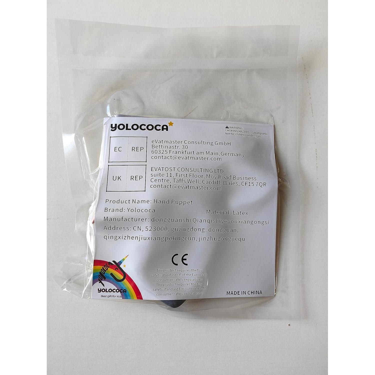 Títere de Mano de Tiburón Realista Yolococa 18x9 cm