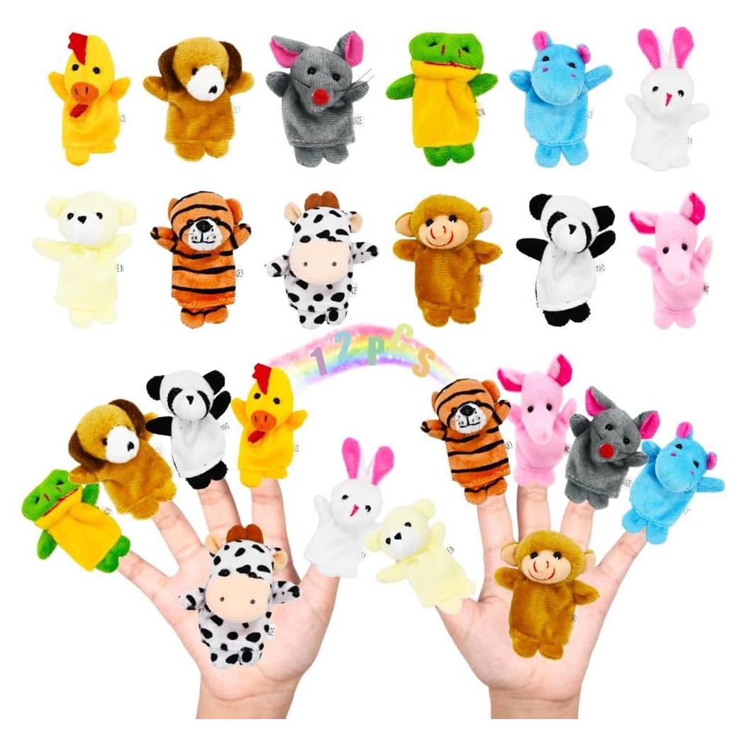 Juego de 12 Marionetas de Dedos WESJOY para Niños 3+ Años