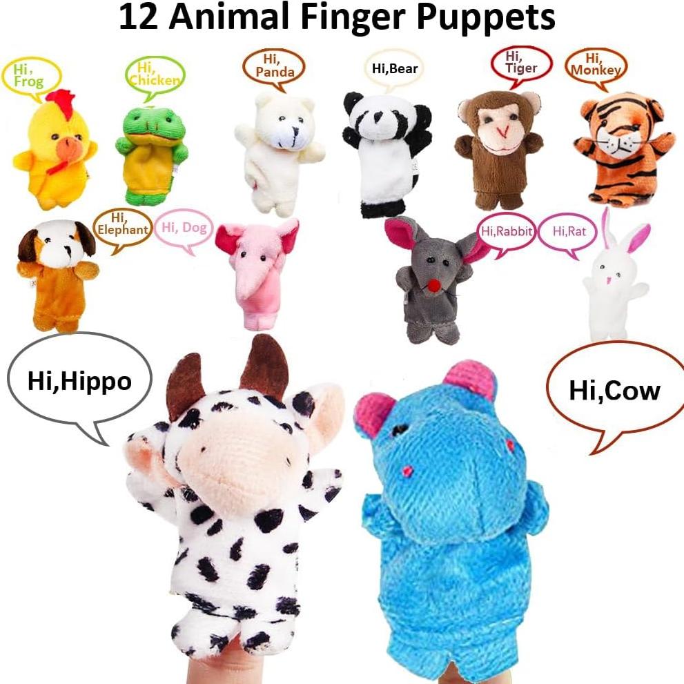 Juego de 12 Marionetas de Dedos WESJOY para Niños 3+ Años
