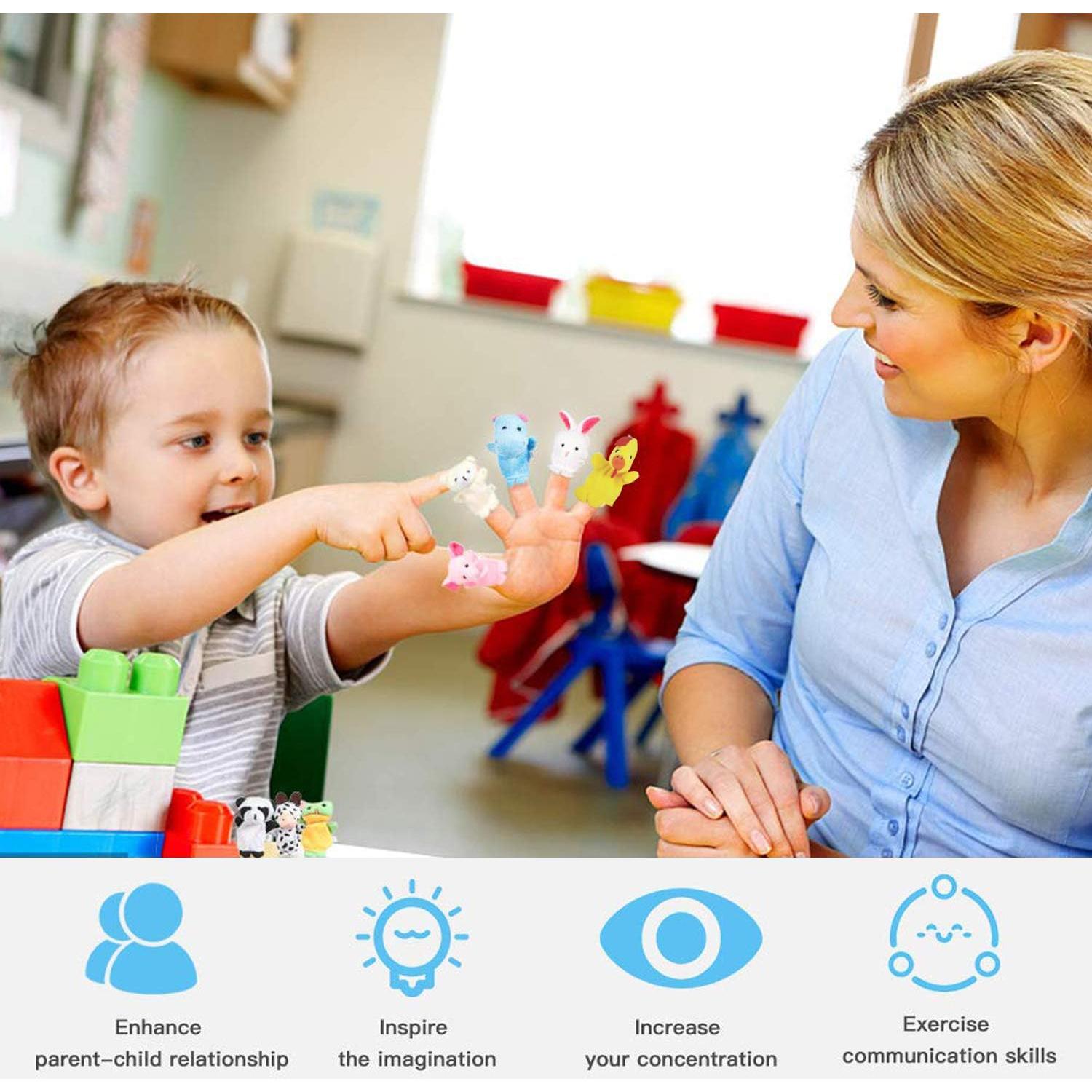 Juego de 12 Marionetas de Dedos WESJOY para Niños 3+ Años