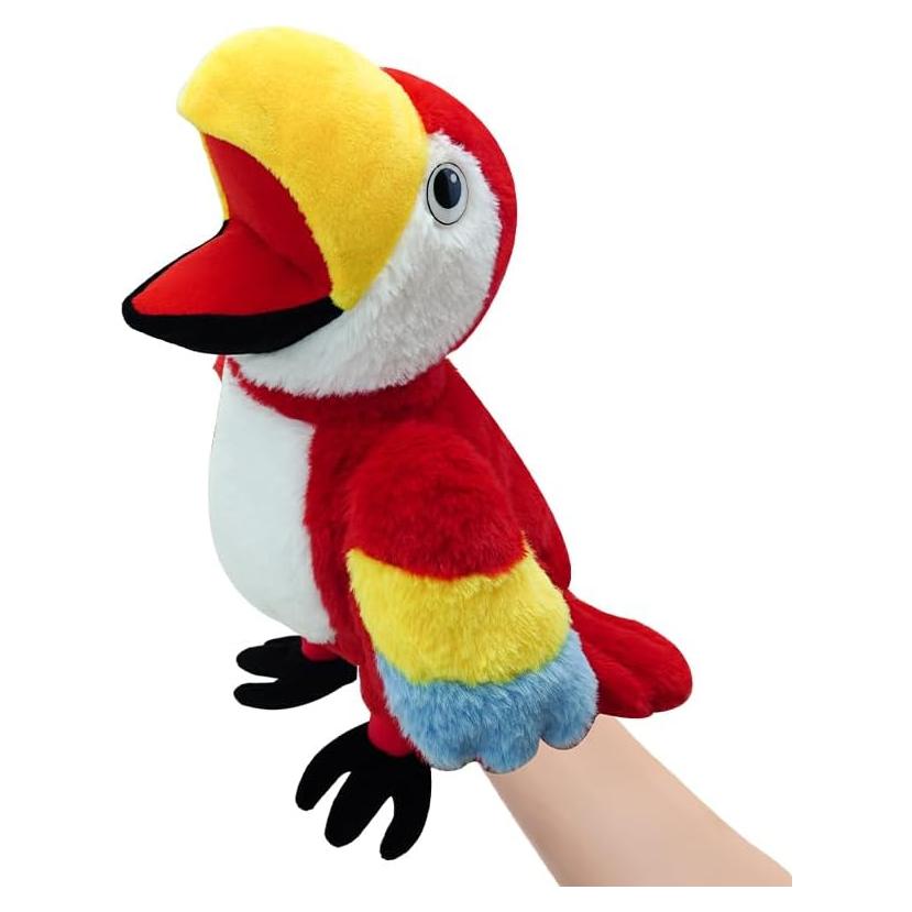 Títere de mano loro peluche 35.1 cm para niños - okegztoa