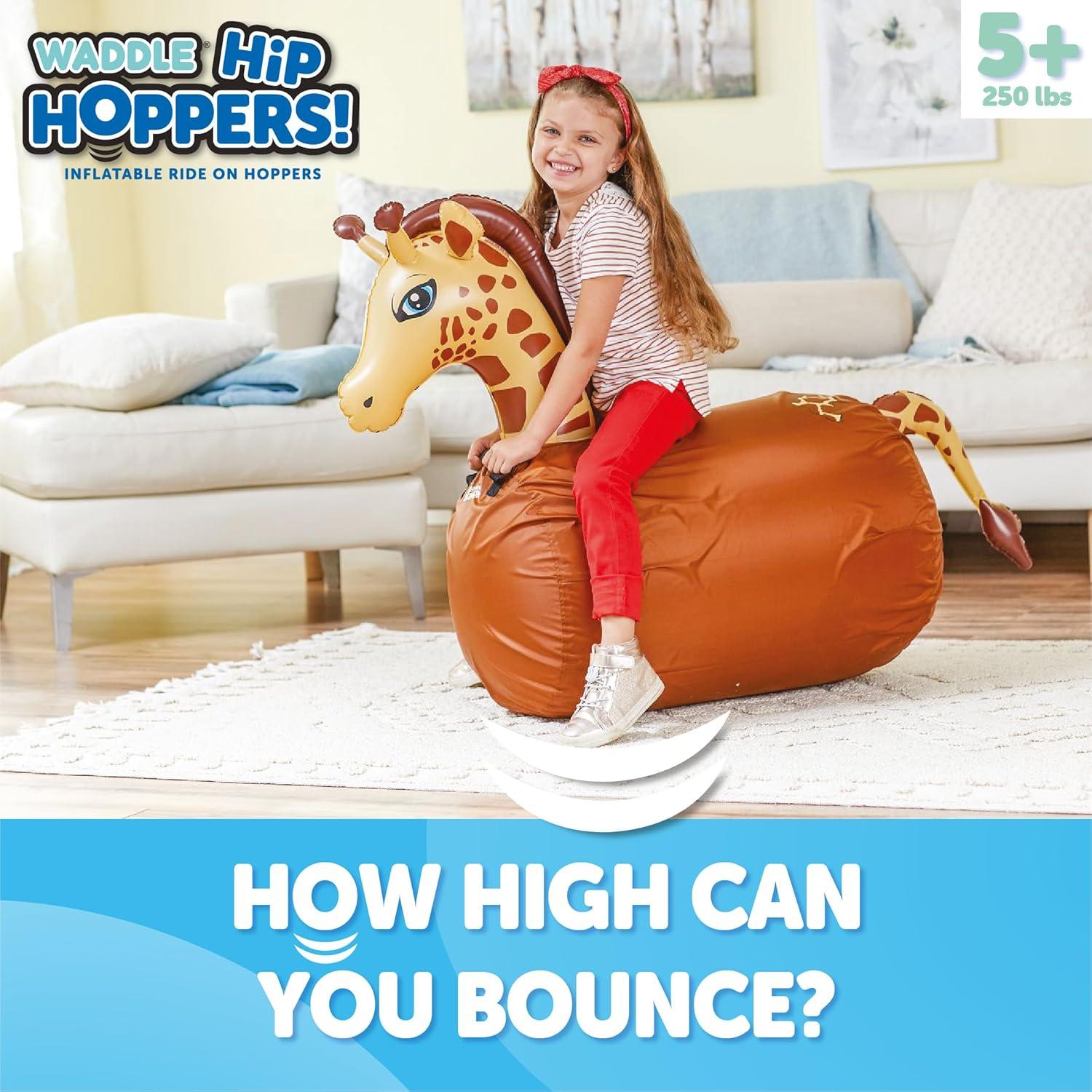 Saltador Inflable WADDLE Jirafa Amarilla 113 kg 5+ años