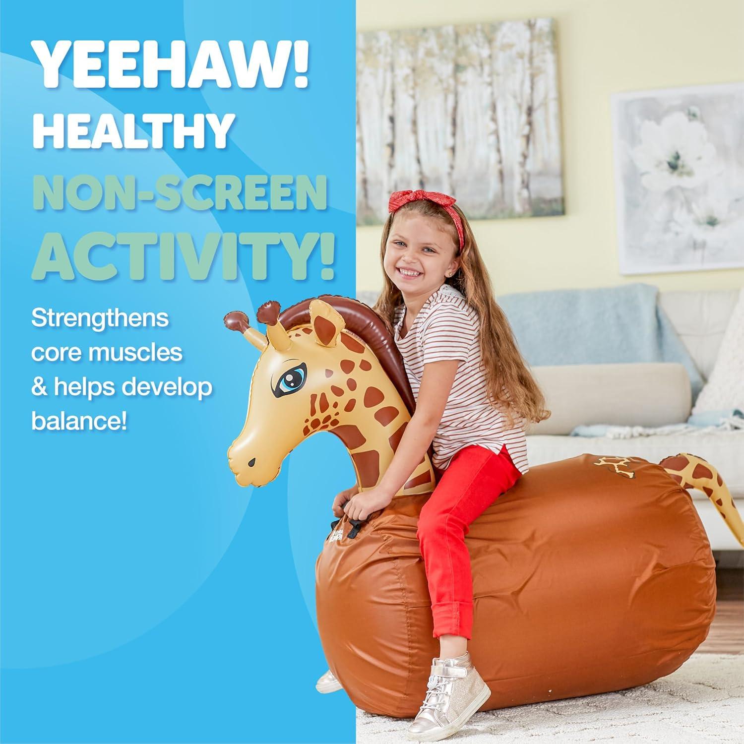 Saltador Inflable WADDLE Jirafa Amarilla 113 kg 5+ años