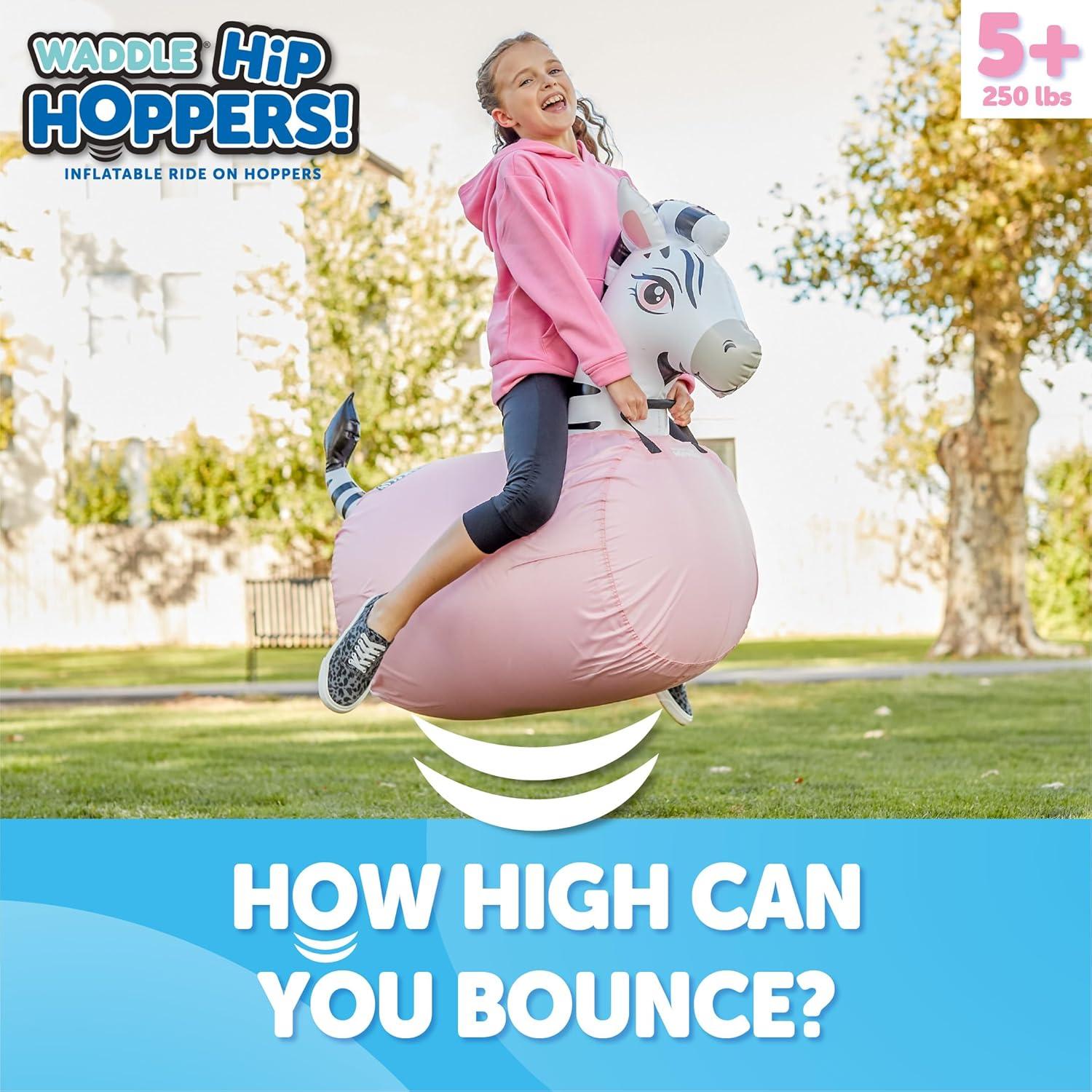 Saltarín Inflable WADDLE Cebra Negra 113 kg para Niños 5+