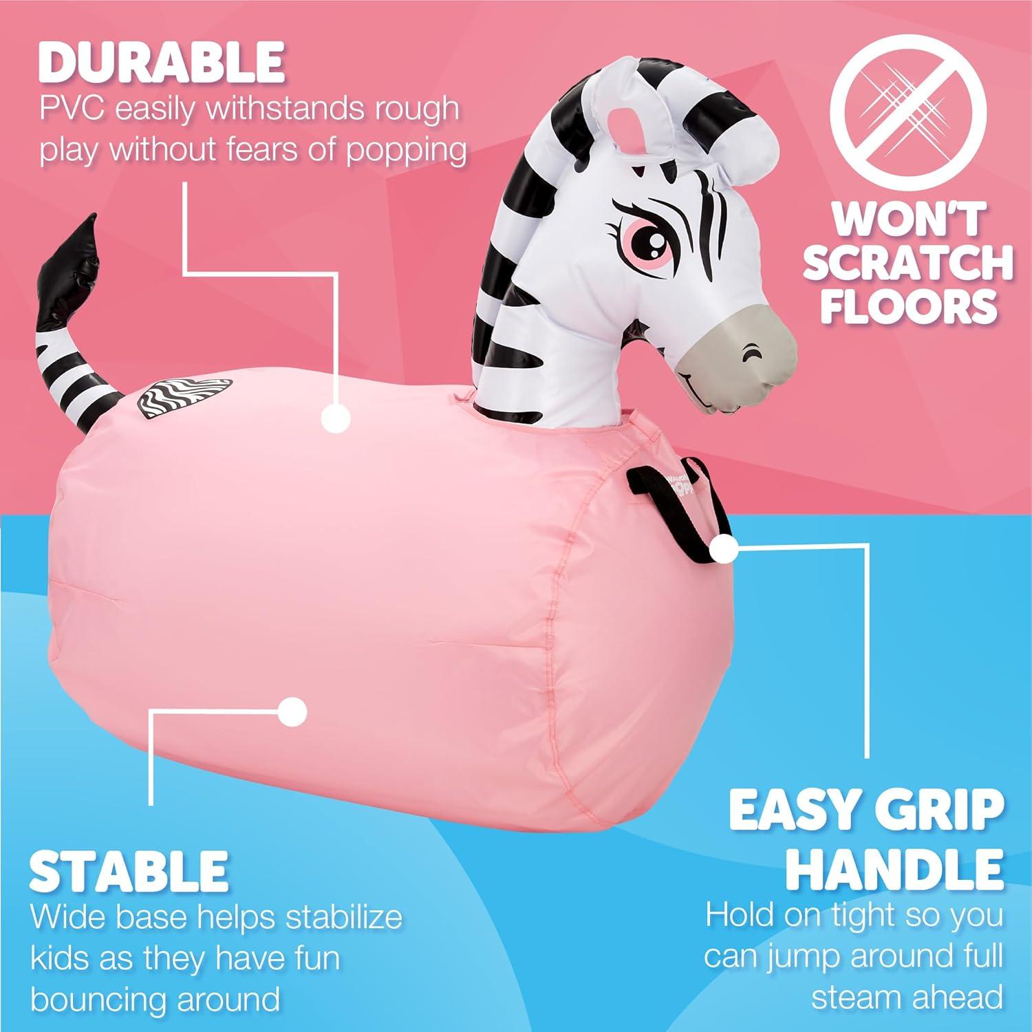 Saltarín Inflable WADDLE Cebra Negra 113 kg para Niños 5+