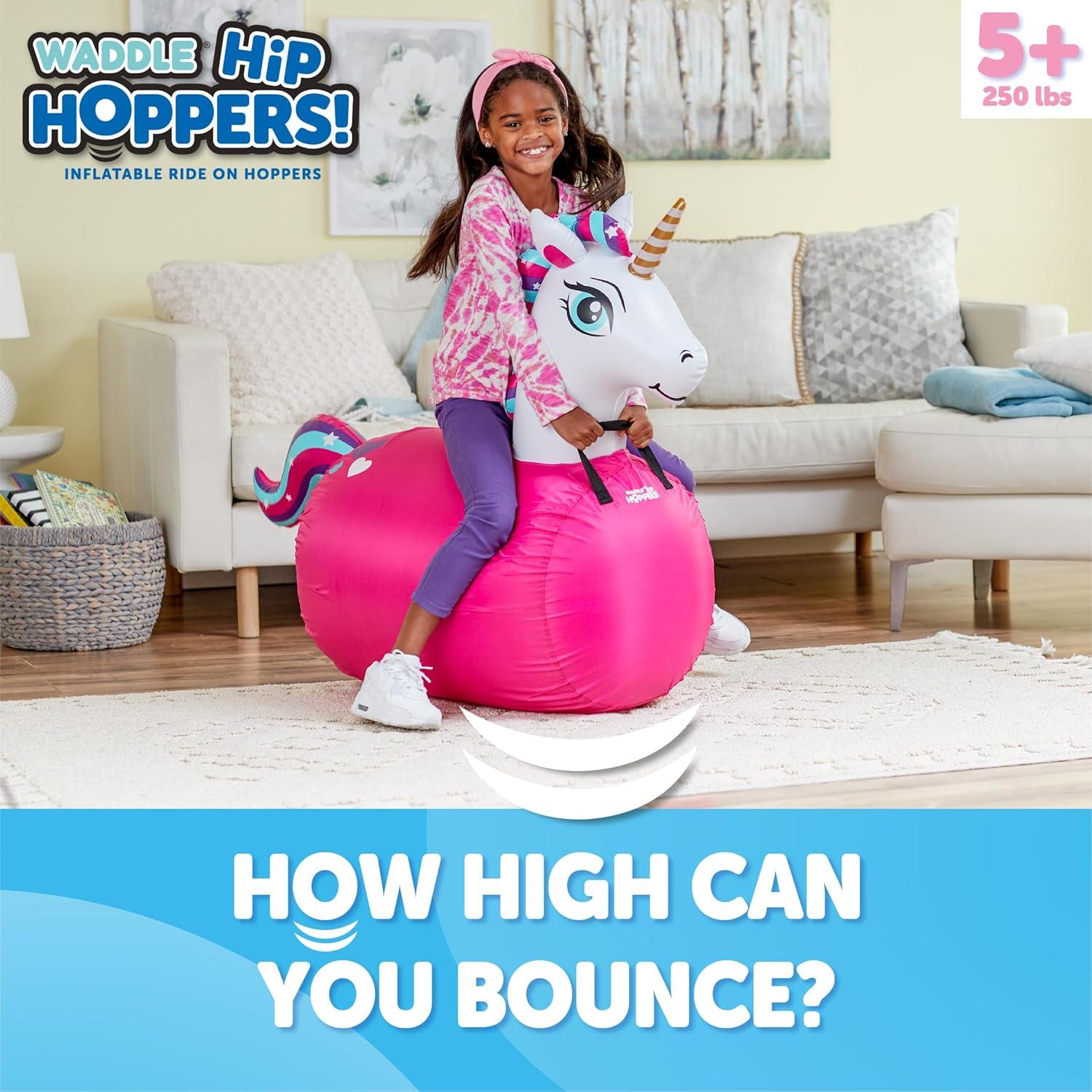 Saltador Inflable Waddle Grande Unicornio Rosa 121x48x92cm