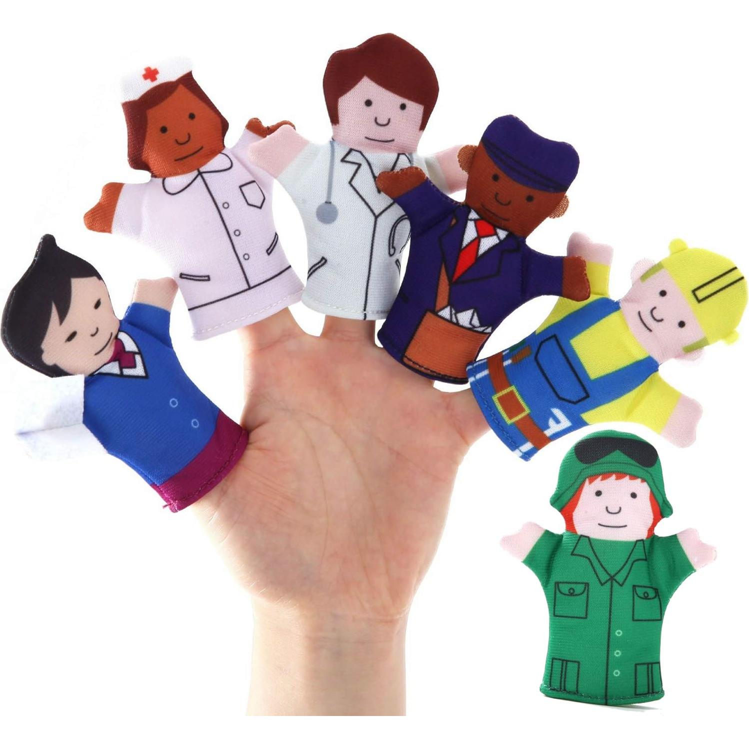 Conjunto de Títeres de Dedo Happy Helpers - 12 Piezas Educativas