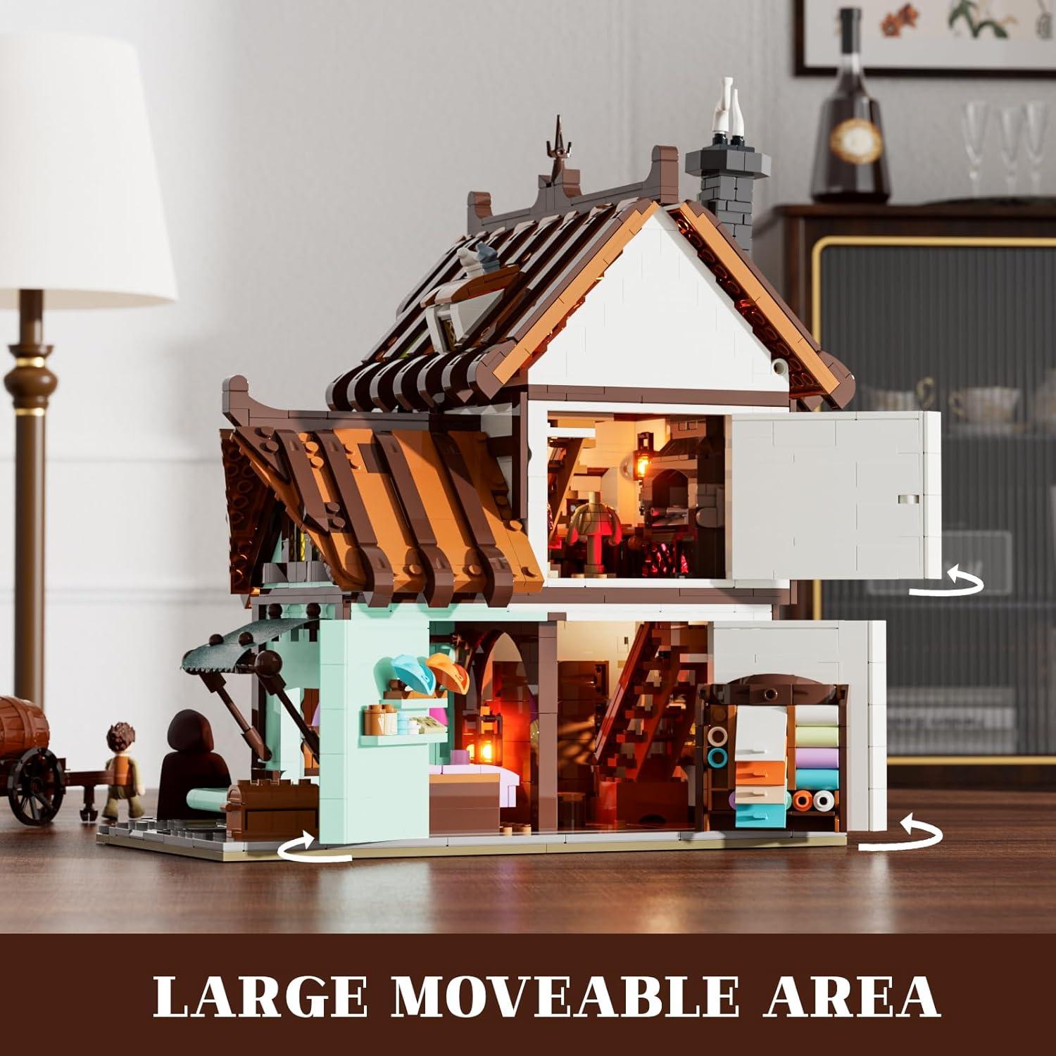 Set de Ladrillos Tienda de Sastre Medieval FUNWHOLE 1994 Pcs