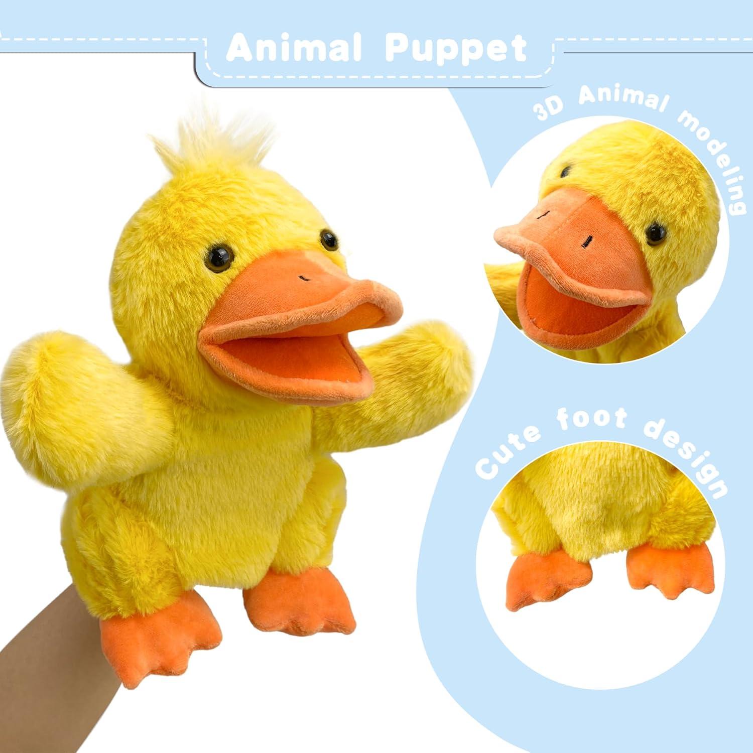 Títere de mano pato Okegztoa 22.86 cm para niños y adultos