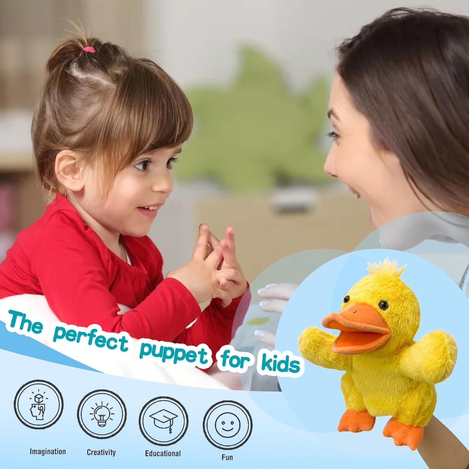 Títere de mano pato Okegztoa 22.86 cm para niños y adultos