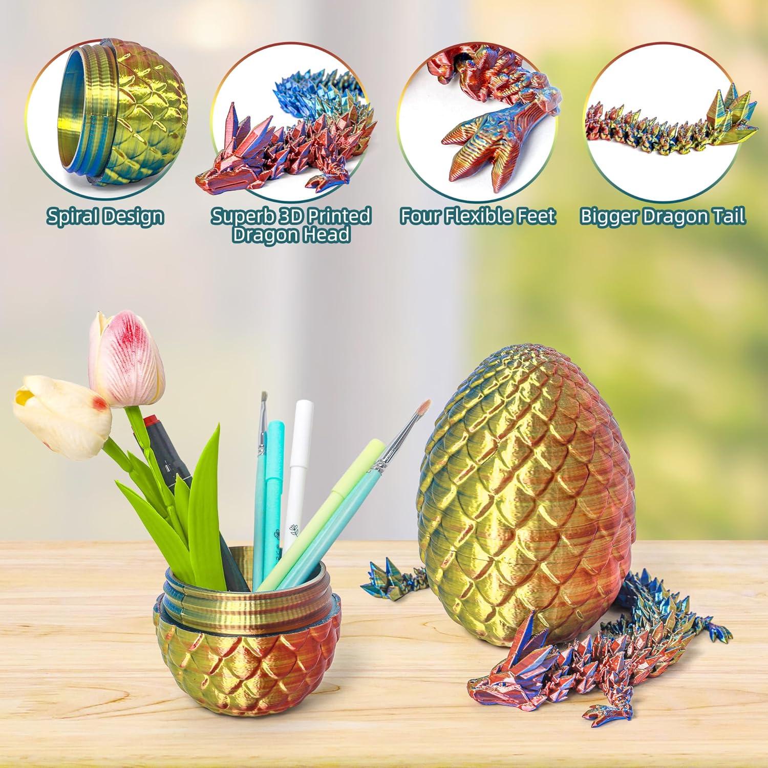 Huevo de Dragón 3D Flavery con Dragón de Cristal 30,48 cm