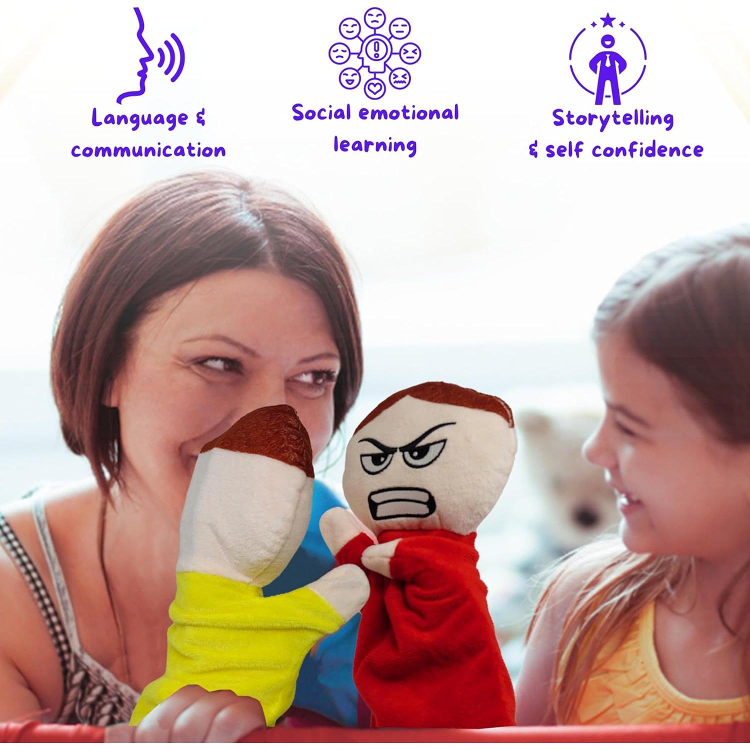 Títeres de Mano 4E's para Niños - Paquete de 6 Emociones