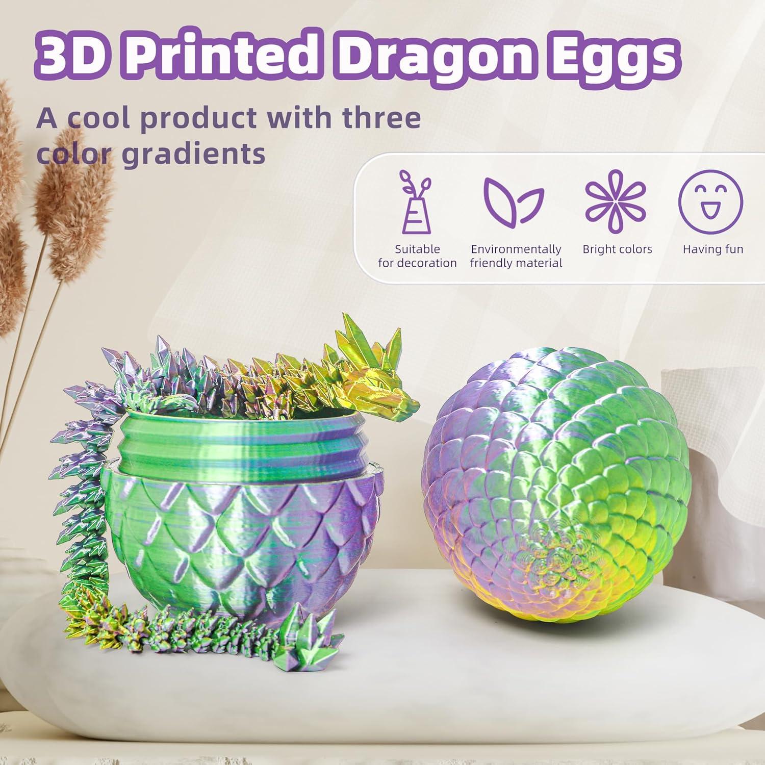 Huevo Dragón Tricolor Flavery con Dragón de Cristal 30 cm