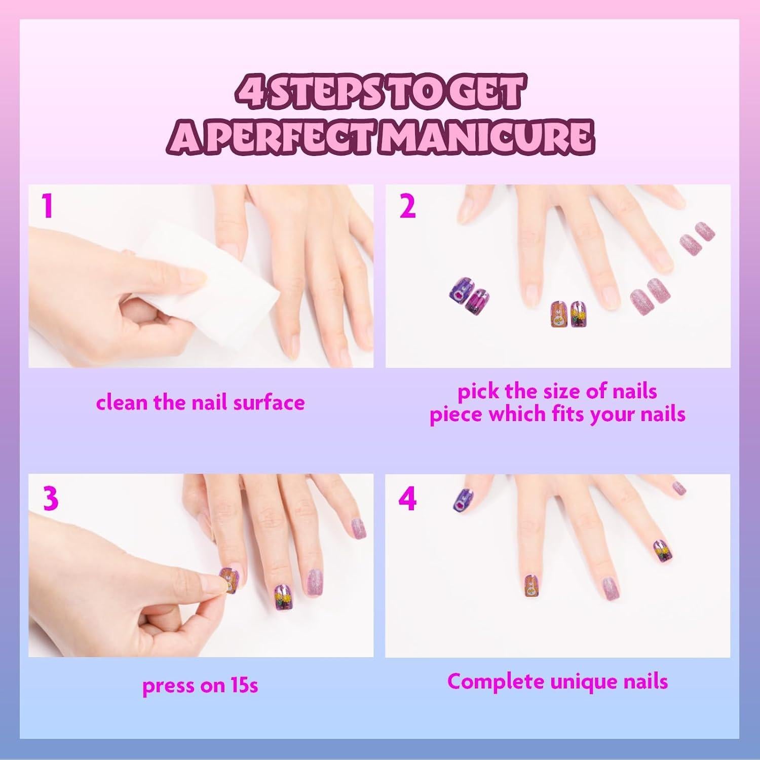 Uñas Postizas Care Bears 36 Piezas para Niñas - Townley Girl