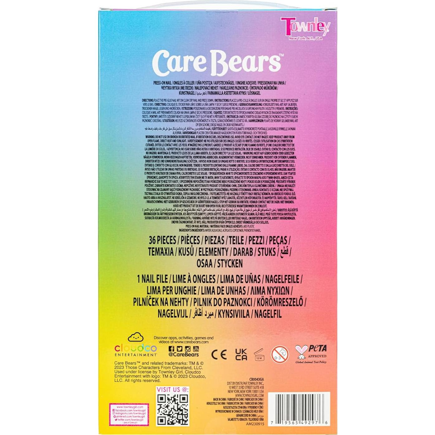 Uñas Postizas Care Bears 36 Piezas para Niñas - Townley Girl