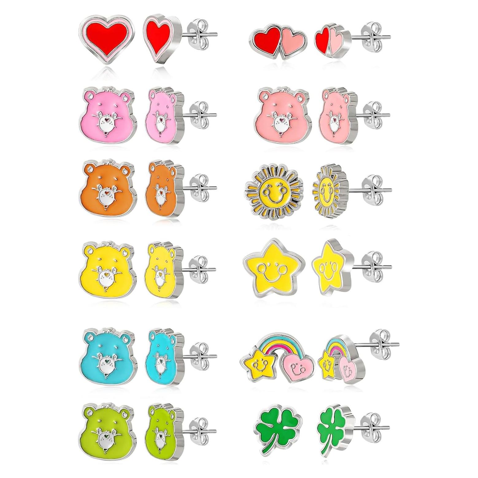 Pendientes de Stud Care Bears Sally Rose Set de 12